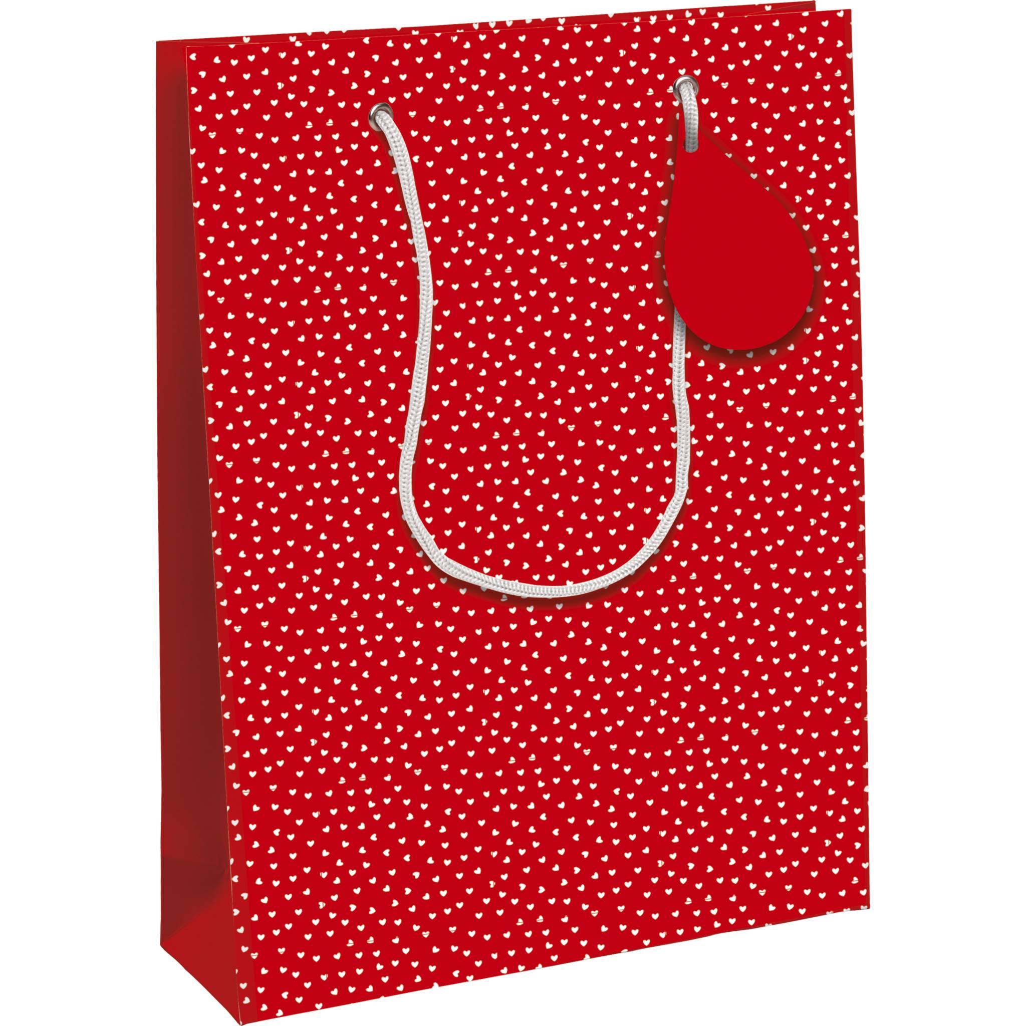 Clairefontaine 6x Geschenktasche L 26,5x14x33 cm, Excellia, Herze - Rot 30633-2C