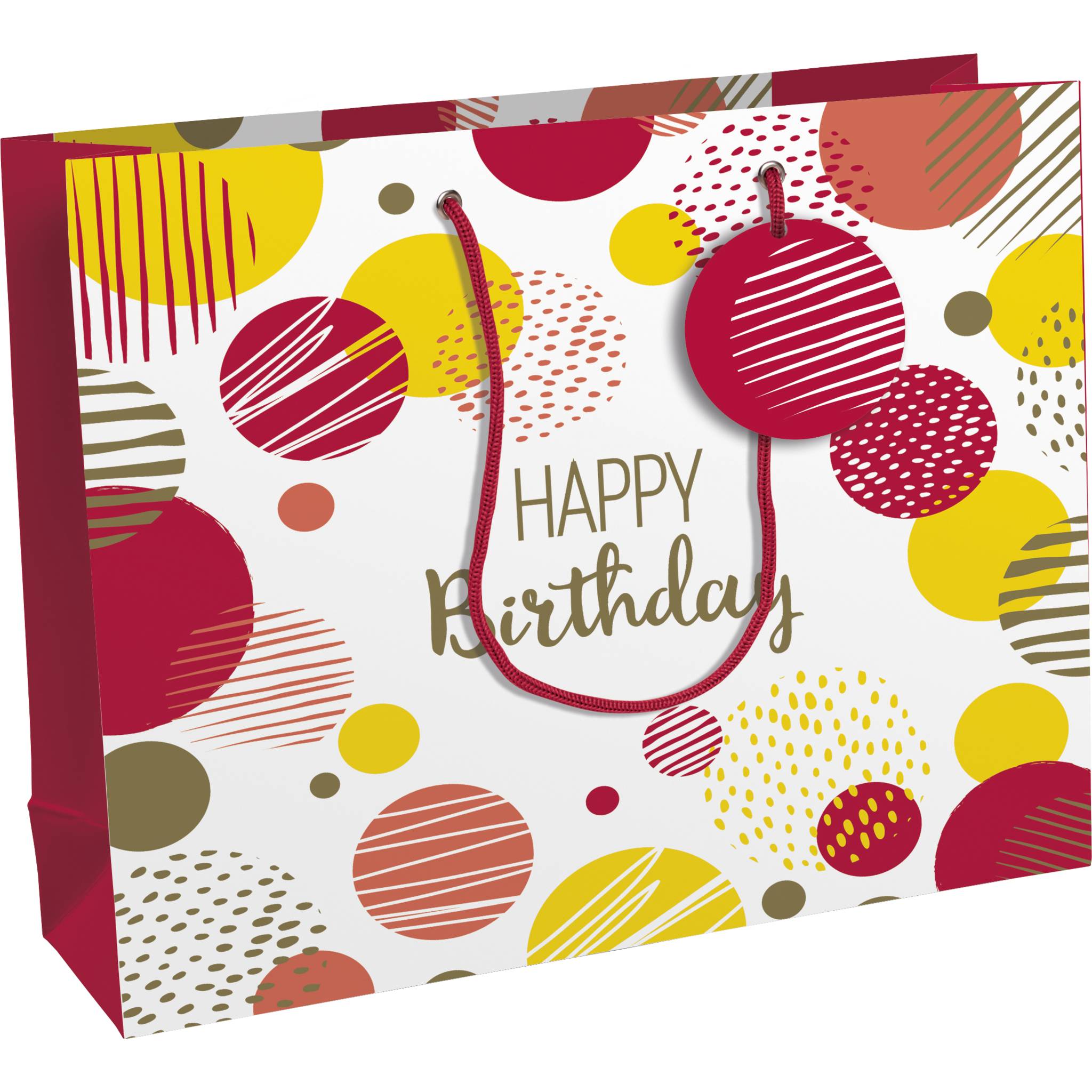 Clairefontaine 6x Happy Birthday, Geschenktasche 37,3x11,8x27 ,5cm Rosa 32484-6C