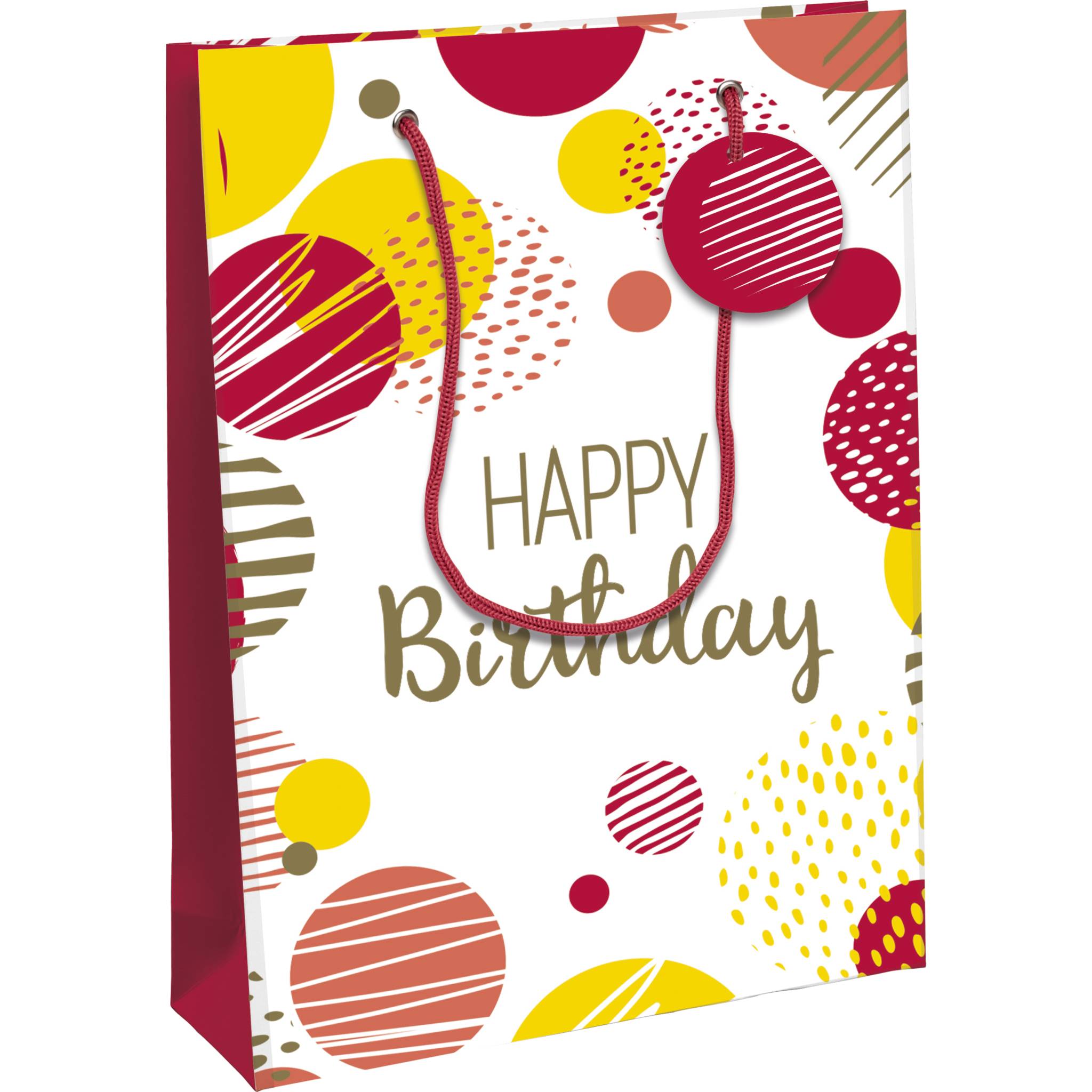Clairefontaine 6x Happy Birthday, Geschenktasche L 26 ,5x14x33cm Rosa 32484-2C