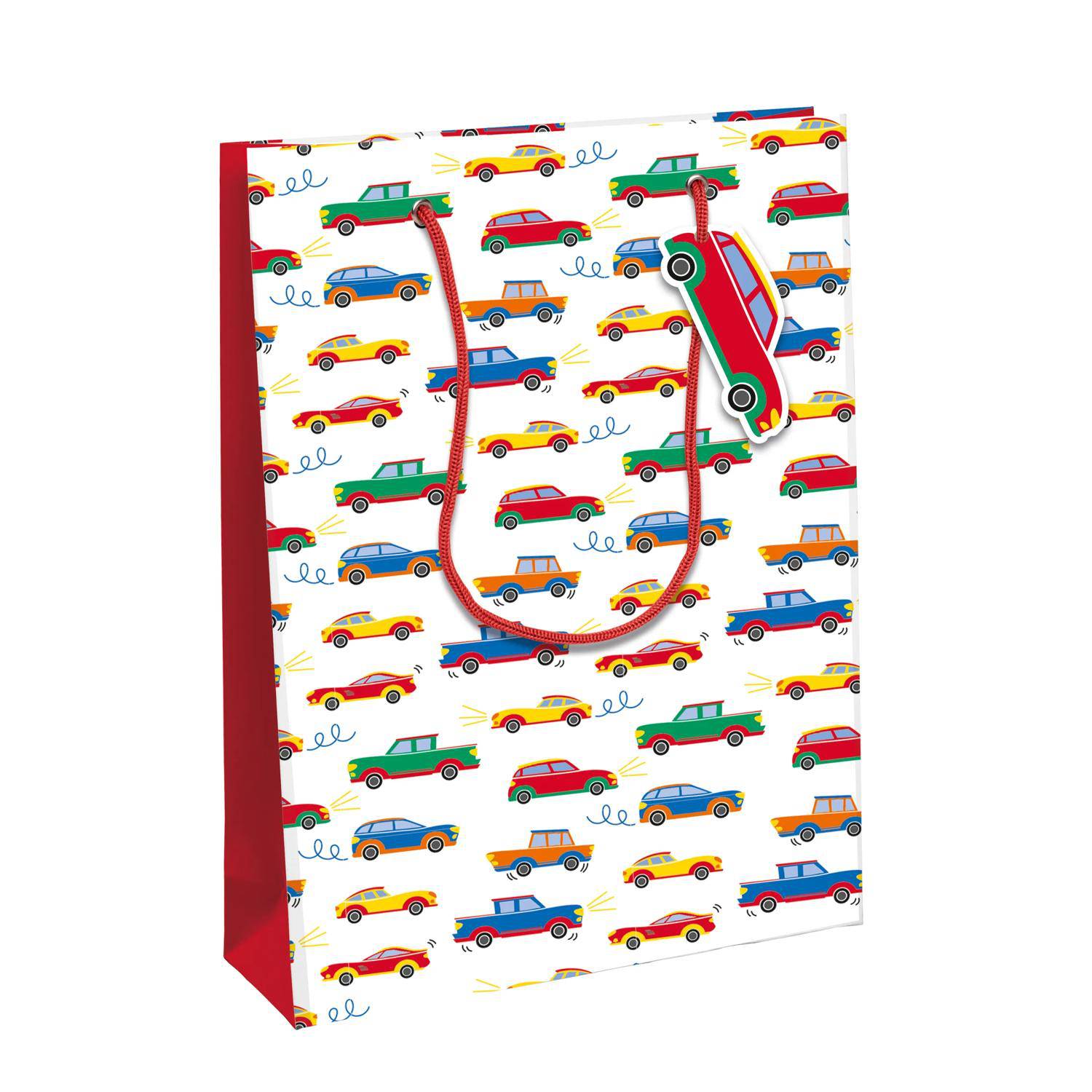 Clairefontaine 6x Autos, Kinder Geschenktasche L 26x14x33 cm Mehrfarbig 32472-2C