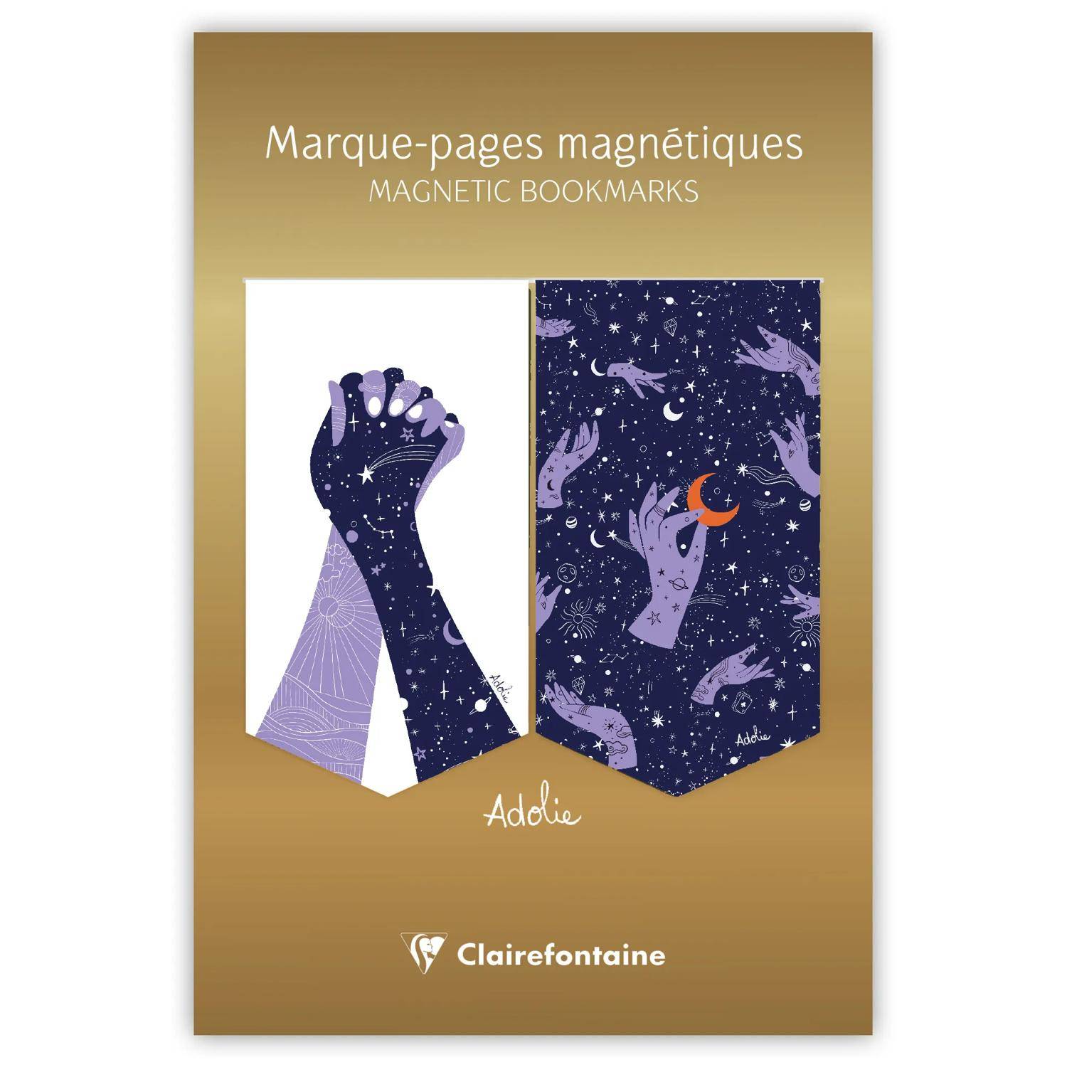 Clairefontaine 10x Adolie, Set 2 magnetischen Lesezeichen 10,5x15,5cm 116300C