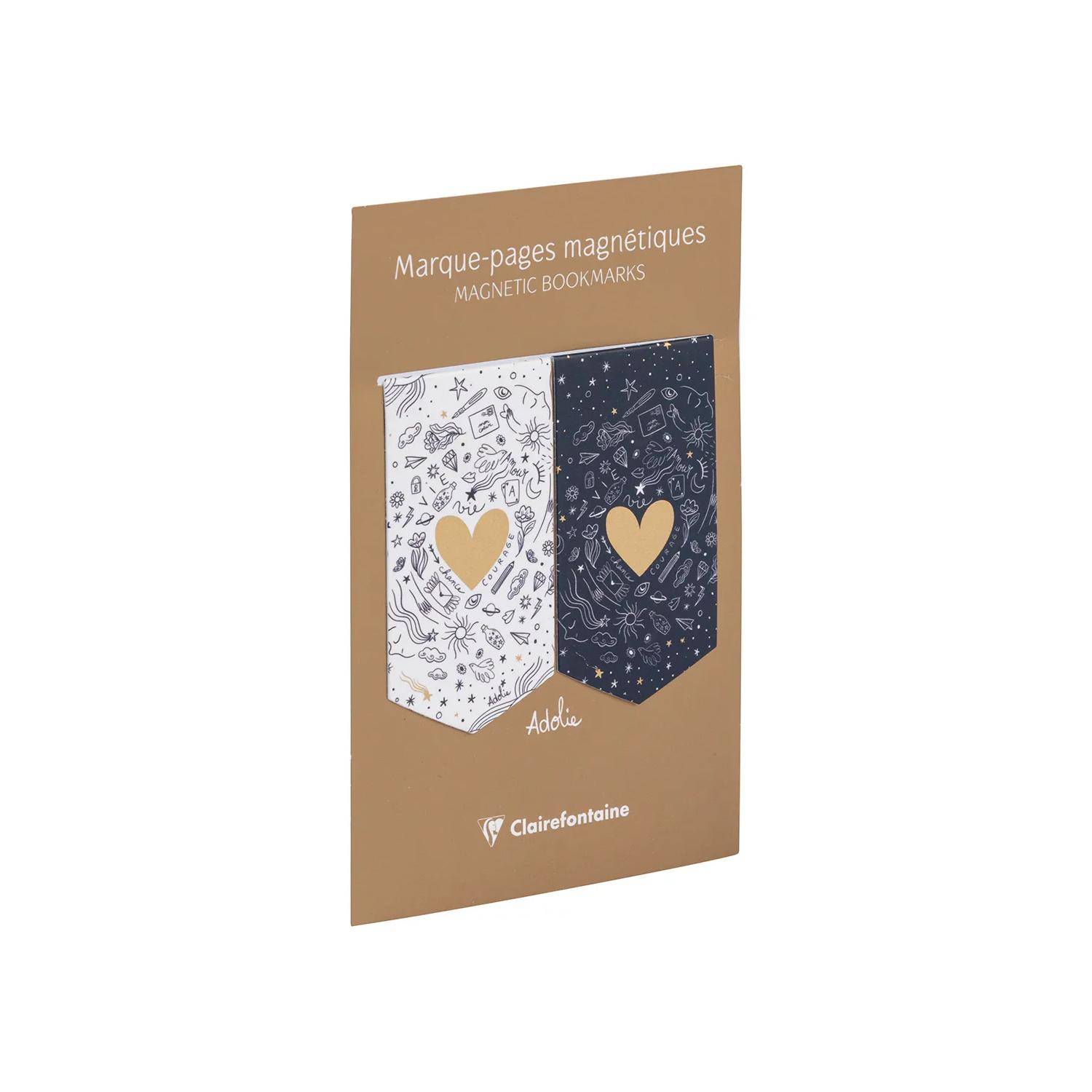 Clairefontaine 10x Adolie, Set 2 magnetischen Lesezeichen 10,5x15,5cm 116300C