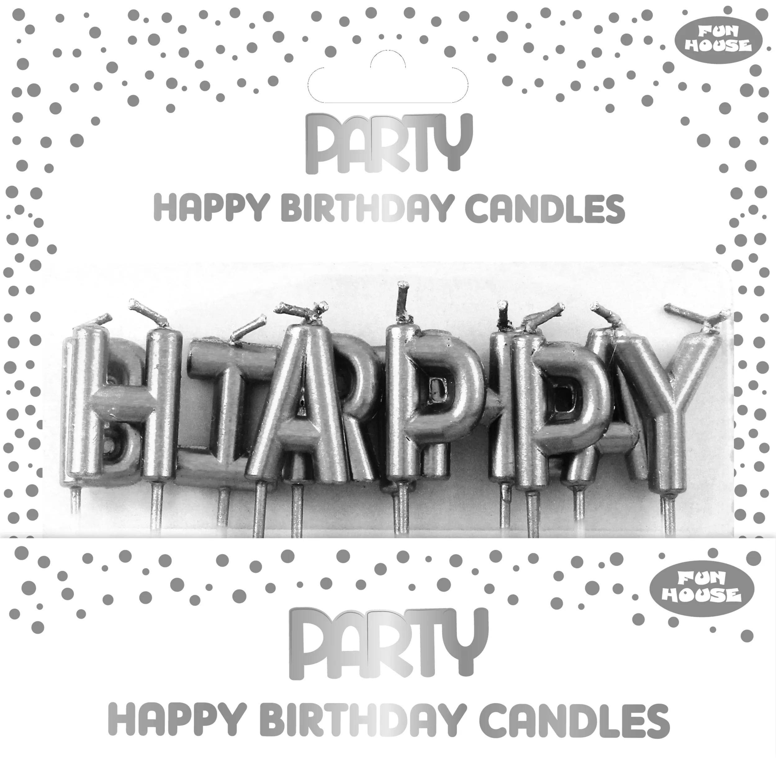 Clairefontaine 6x Set silbernen Geburtstagskerzen Happy Birthday Silber 24327-SC