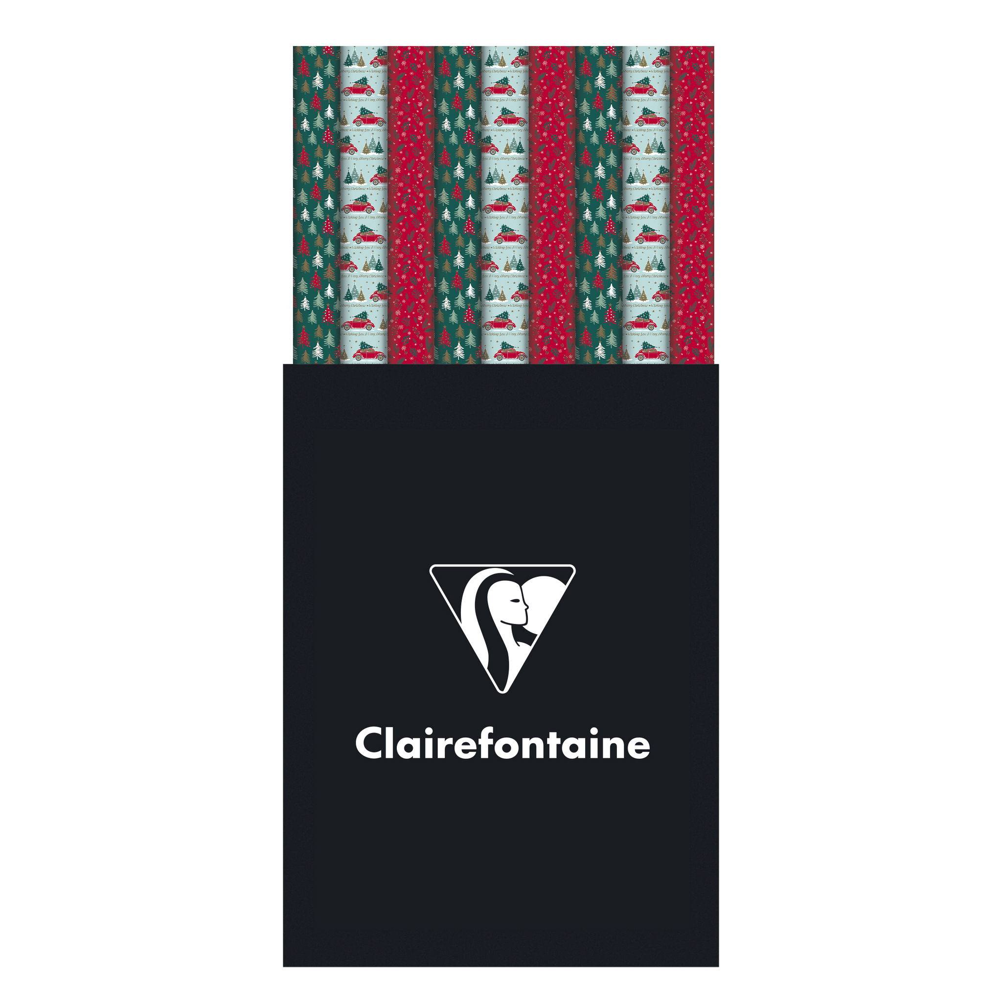 Clairefontaine 60x Geschenkpapierrollen Alliance 57g 2x0,70m Weihnachten 211932C