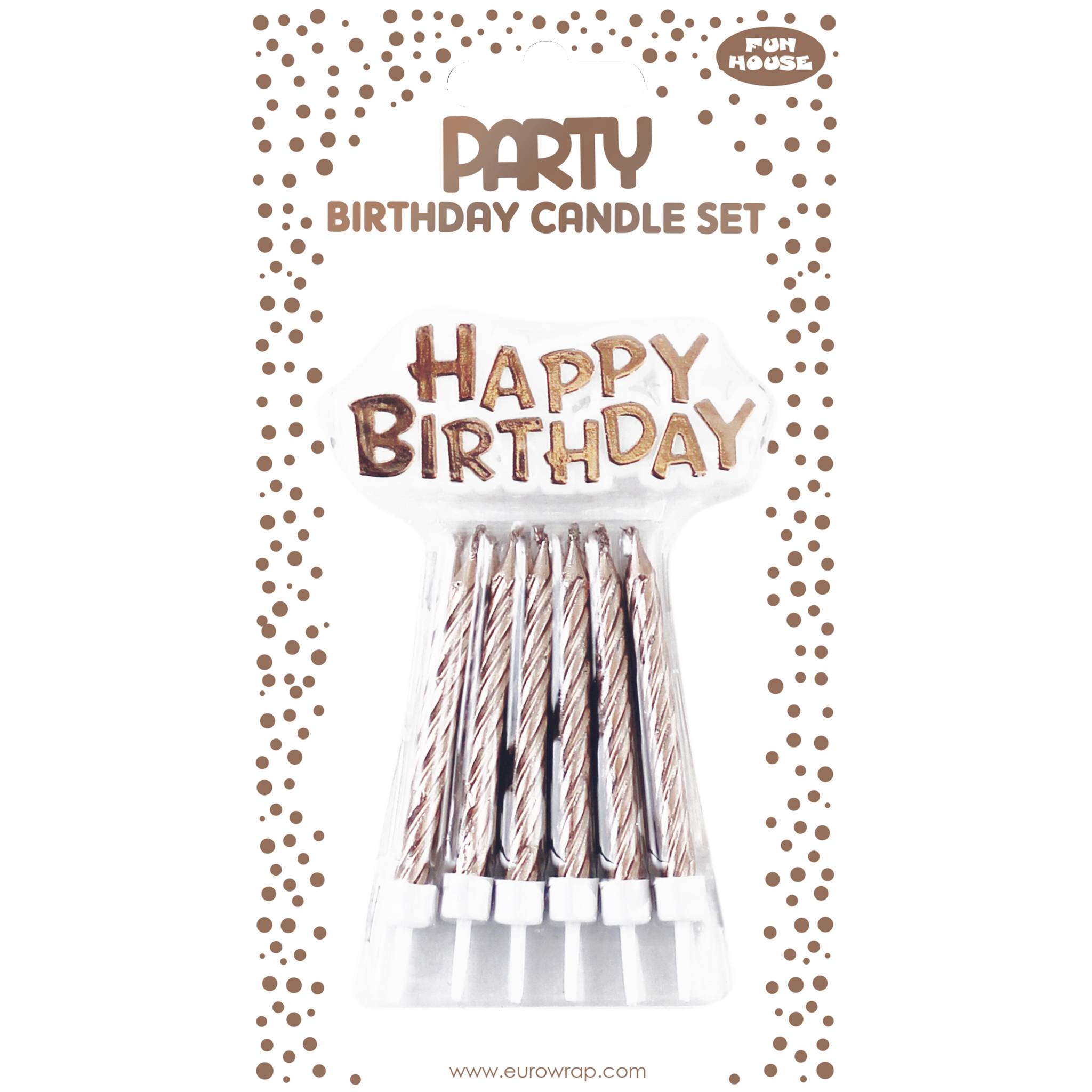 Clairefontaine 6x Set mit 12 rosa Kerzen, 12 haltern +Happy Birthday - 26820-RGC