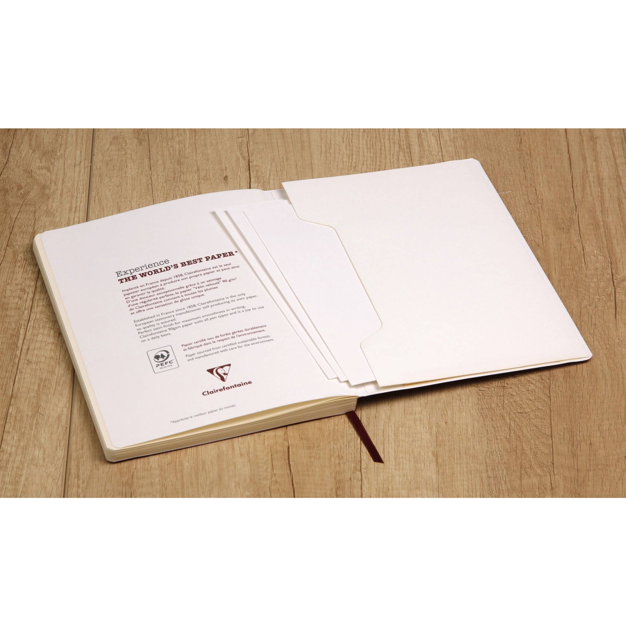 Clairefontaine 5x Notizbuch 96 Blatt Papier elfenbein 90g Tabak 79443C