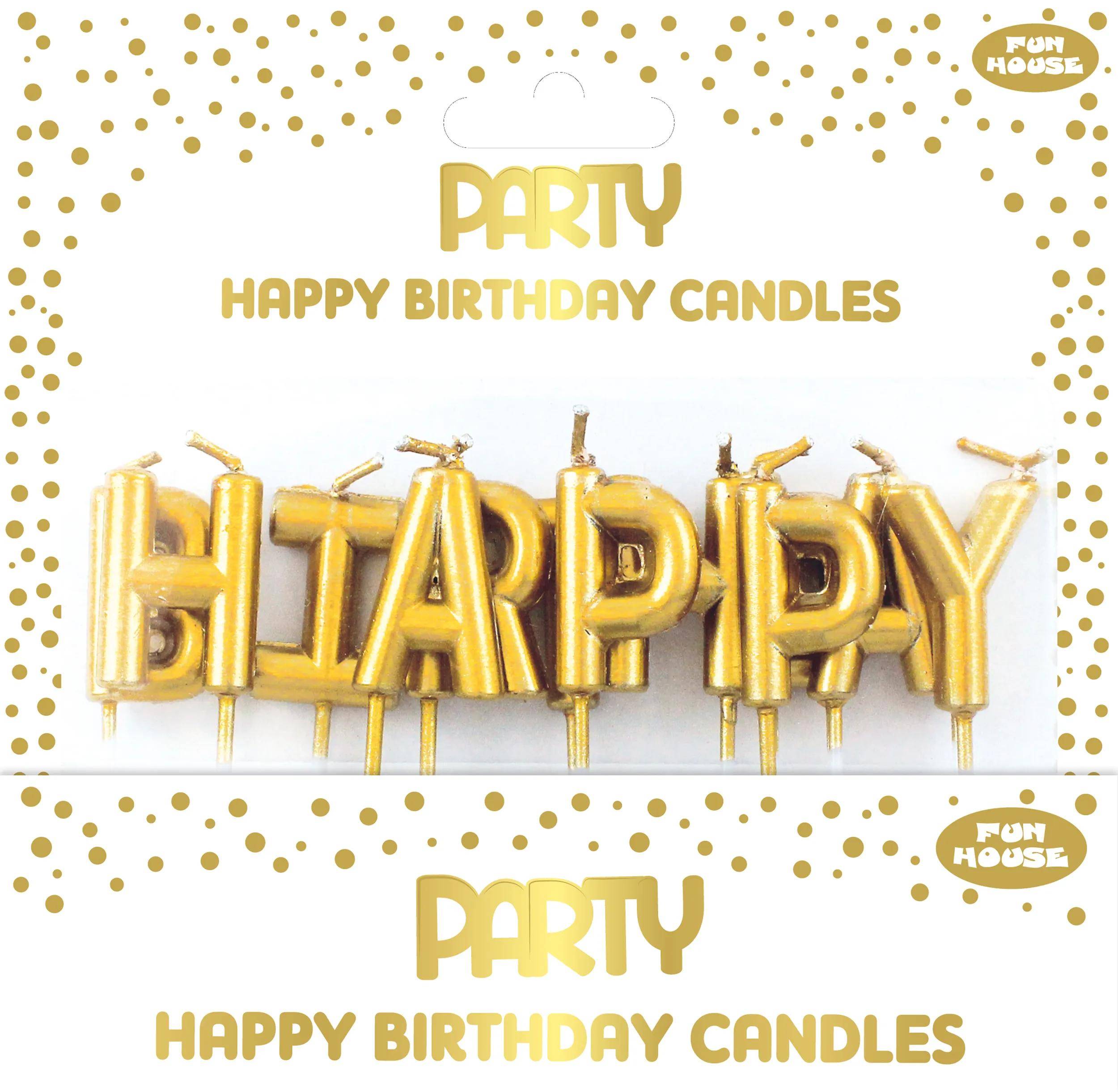 Clairefontaine 6x Set goldenen Geburtstagskerzen Happy Birthday Gold 24330-GC
