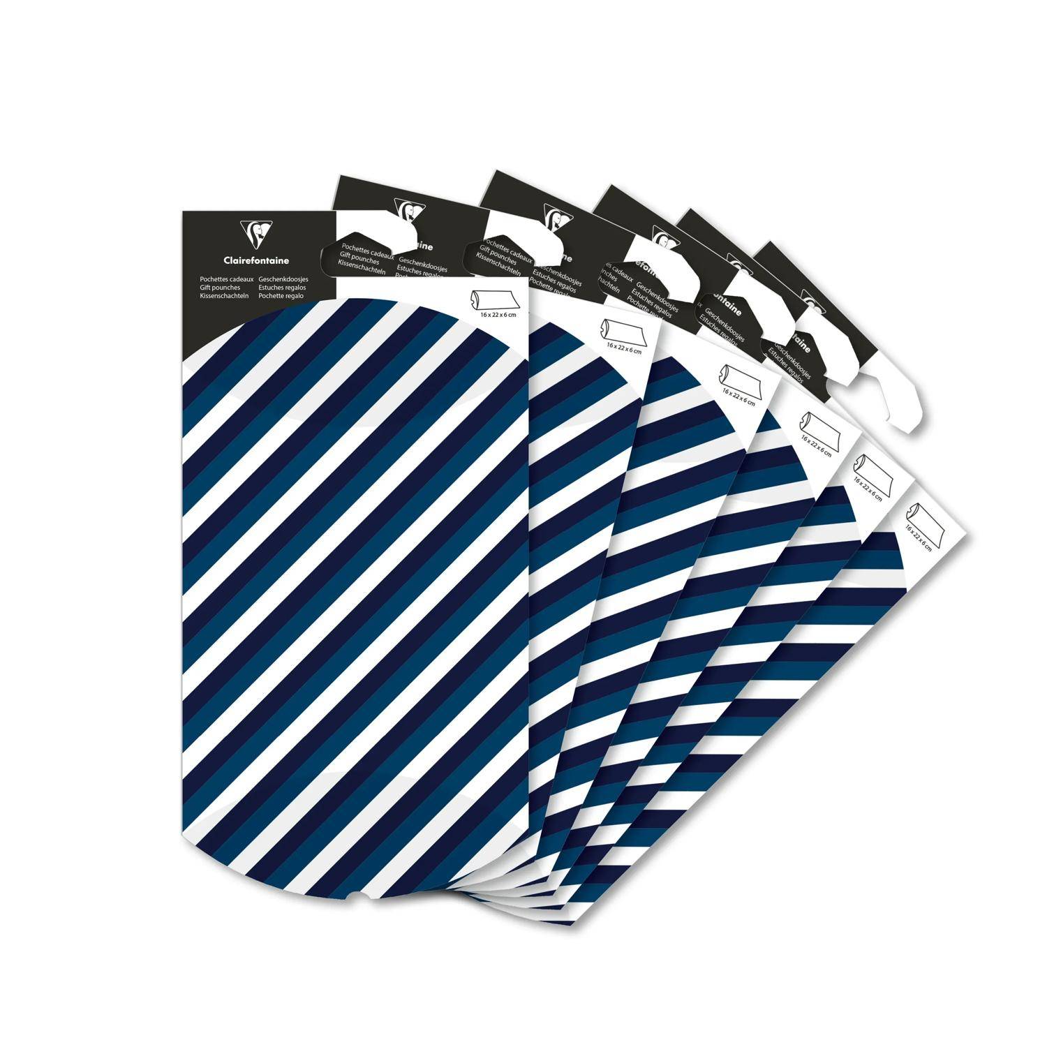 Clairefontaine 6x Geschenketui, 16x22cm, Blue Line - Blau 618018C