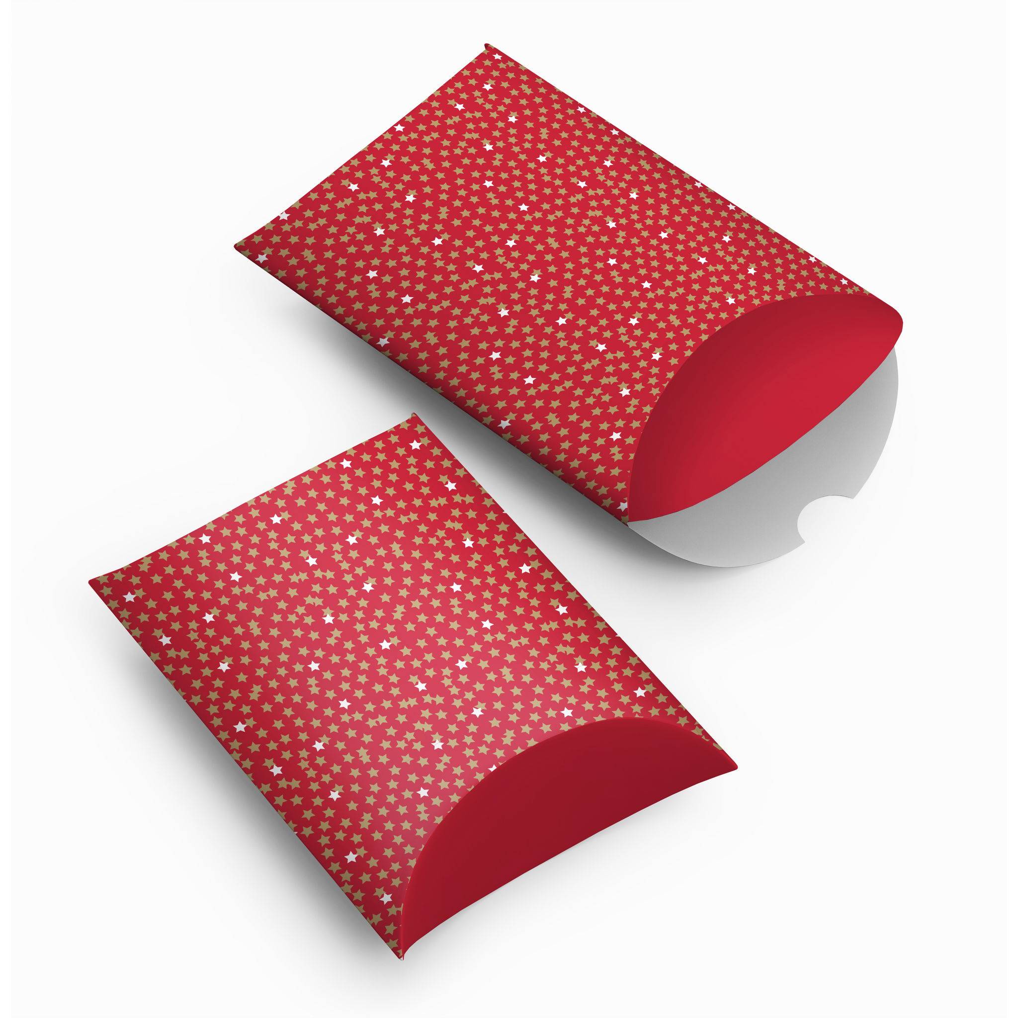 Clairefontaine 6x Geschenketui, 16x22cm, Kraft, Sterne - Rot 618012C