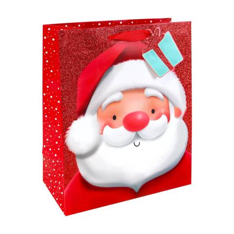 Clairefontaine 12x Geschenktasche, Weihnachtsmann, 26,5x14x33 cm Rot X-36148-2C