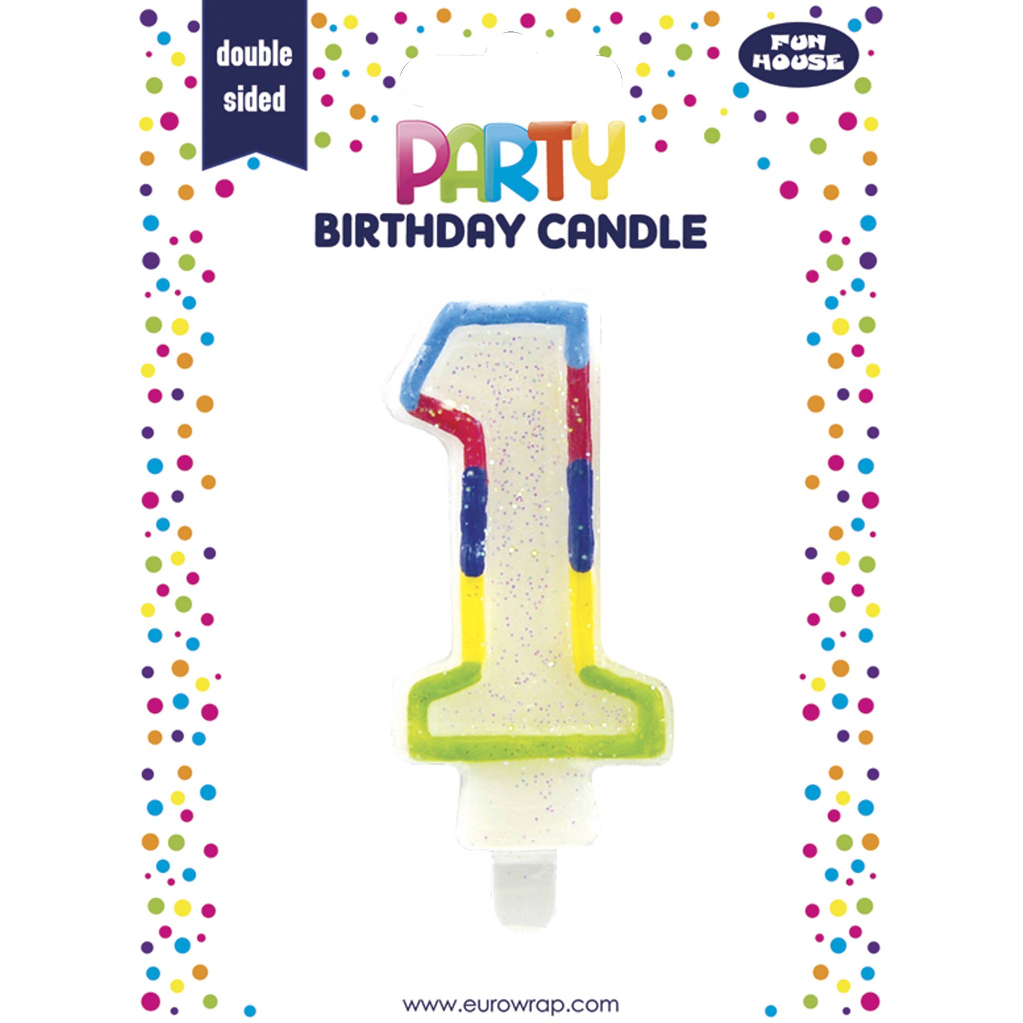 Clairefontaine 6x Geburtstagskerze, Zahl 1 - Mehrfarbig 6828-1C