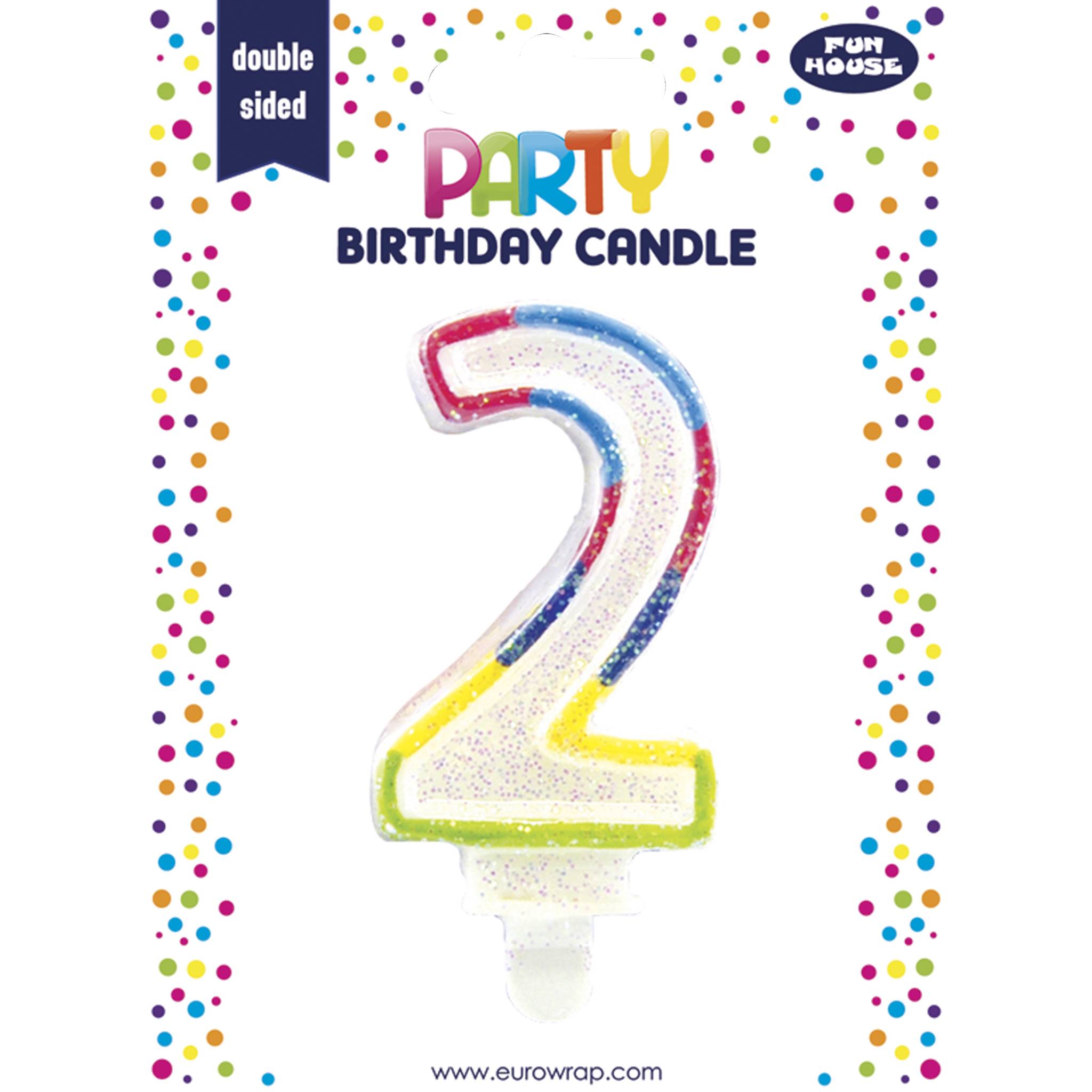 Clairefontaine 6x Geburtstagskerze, Zahl 2 - Mehrfarbig 6828-2C