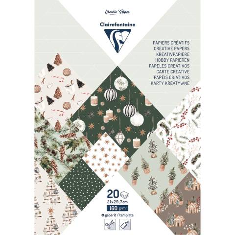 Clairefontaine 5x Block A4 (21x29,7cm), 20 Bl 160g Weihnachten Mehrfarbig 95548C
