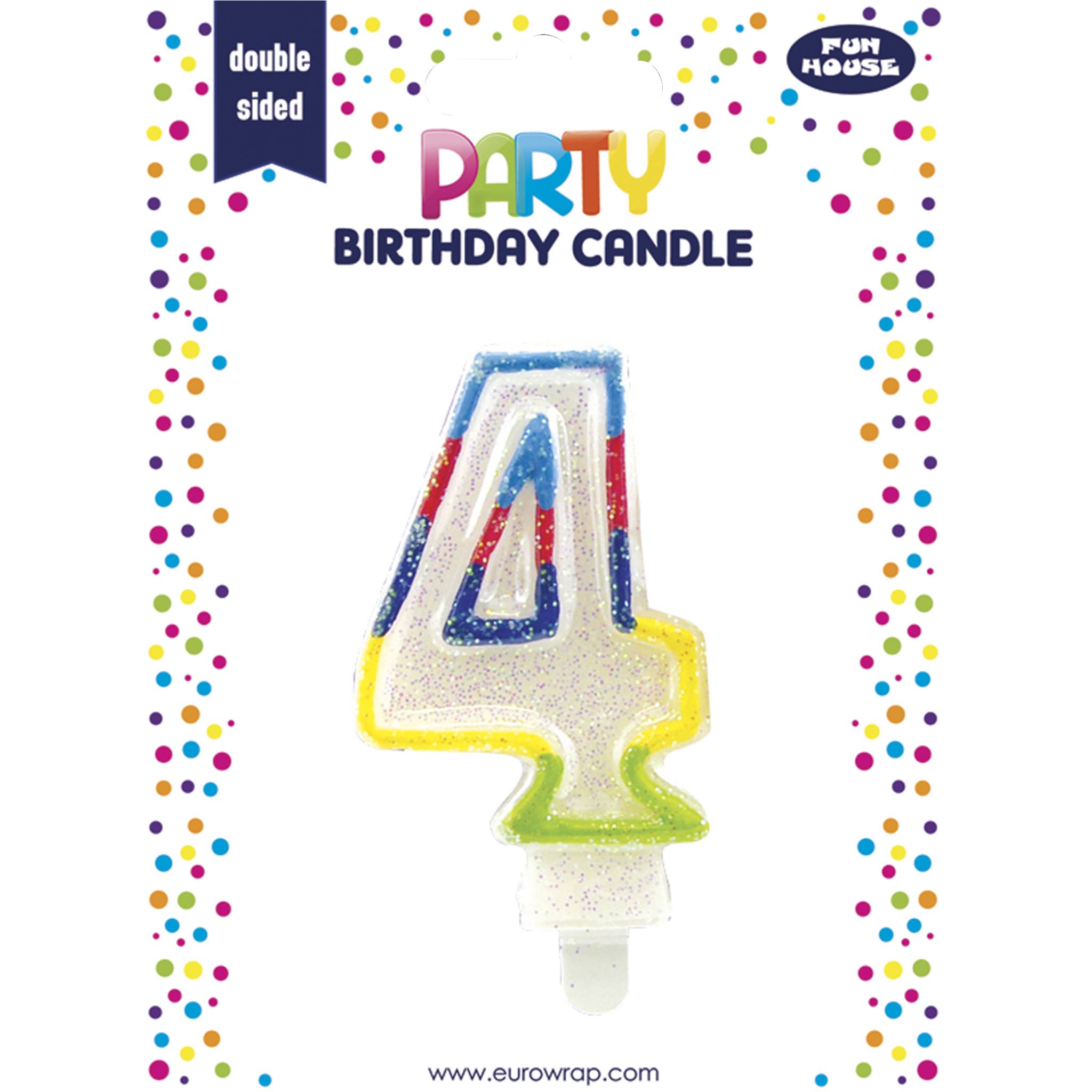 Clairefontaine 6x Geburtstagskerze, Zahl 4 - Mehrfarbig 6828-4C