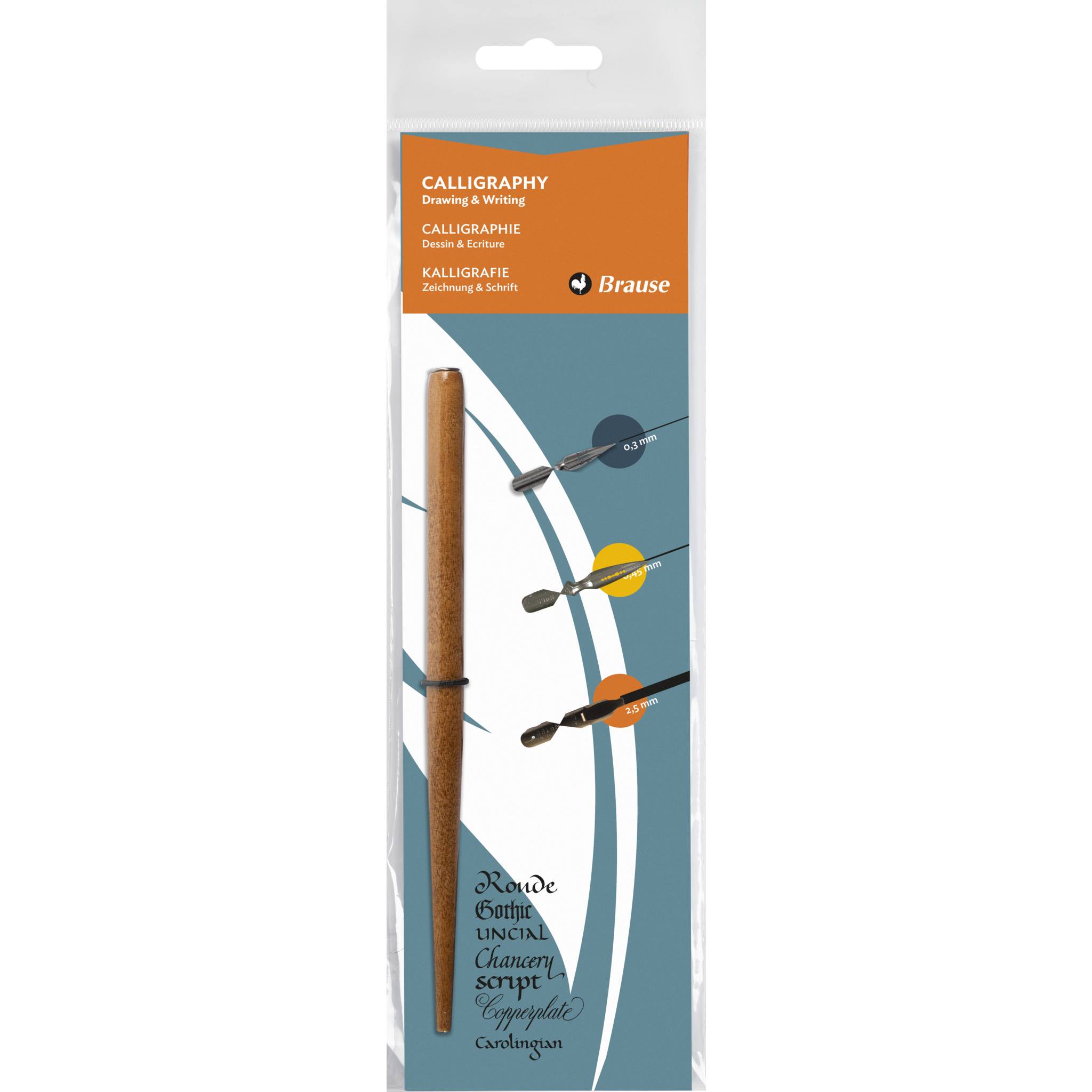 Brause 5x Set mit Federhalter + 3 Federn sortiert 16004B