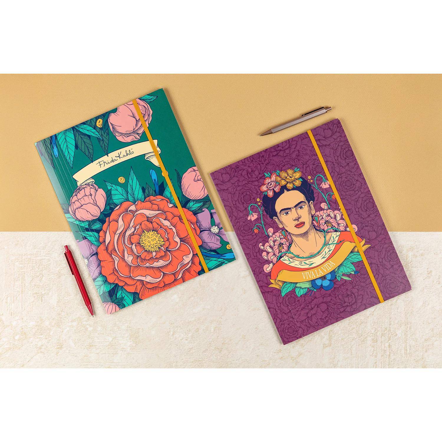 Clairefontaine 4x Frida Kahlo, Sammelmappe Gummizugverschluss 24x32cm 116222C