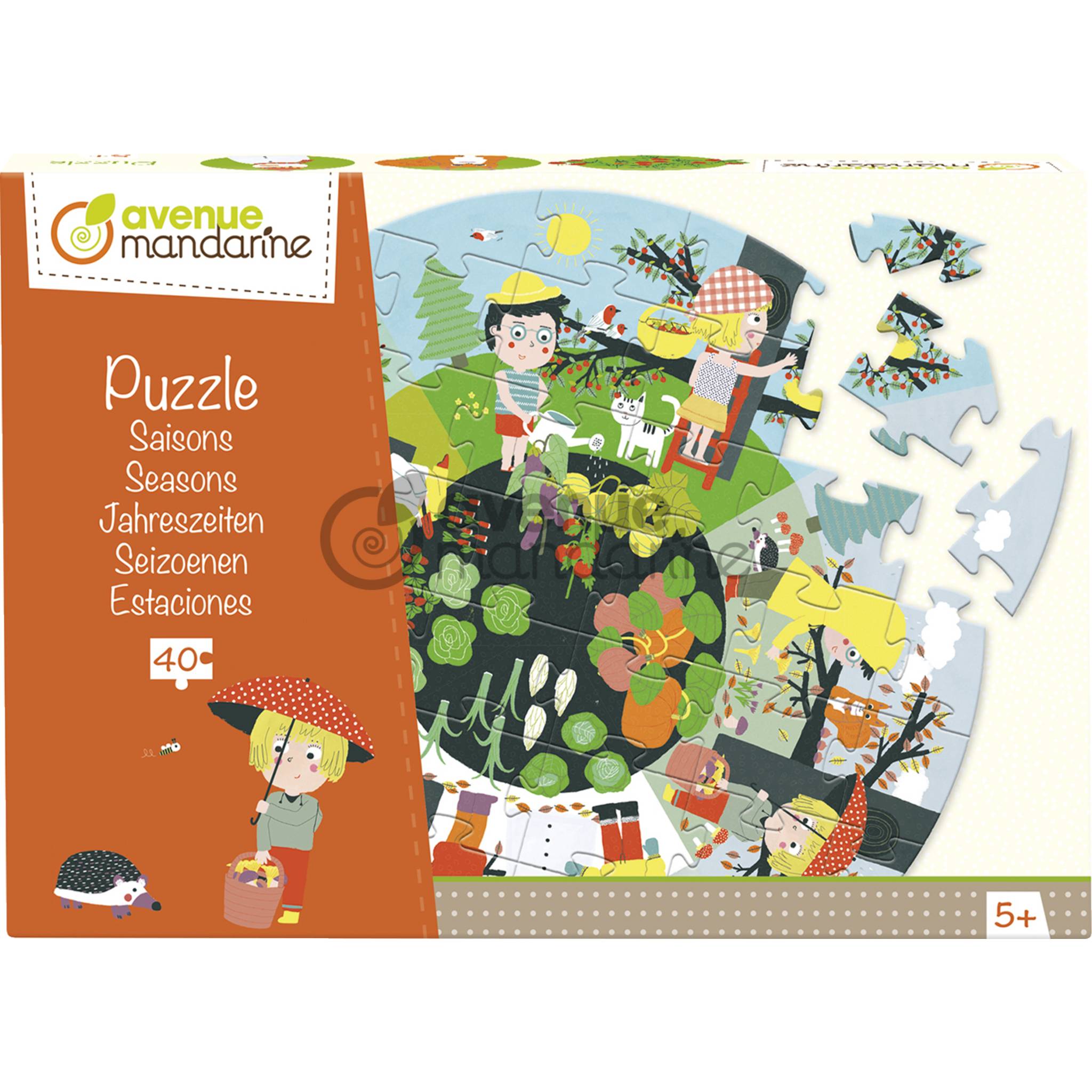 Avenue Mandarine 2x Lernpuzzle, Die Jahreszeiten - Mehrfarbig PU007O