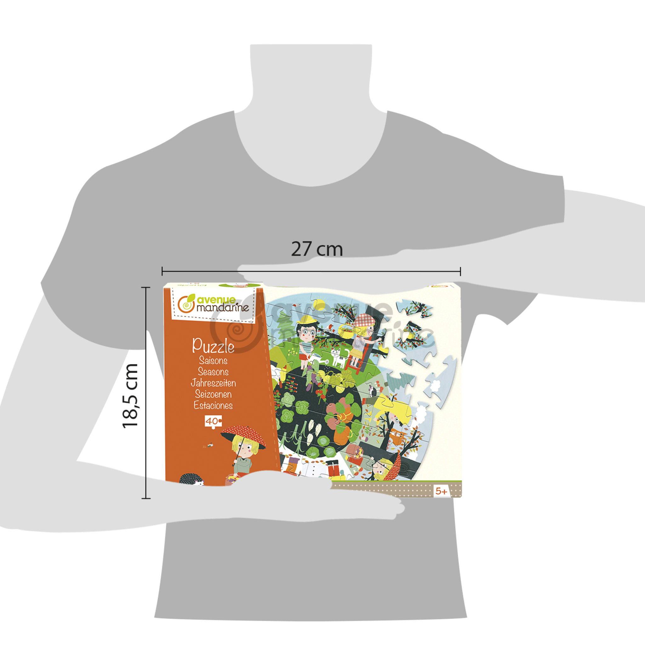 Avenue Mandarine 2x Lernpuzzle, Die Jahreszeiten - Mehrfarbig PU007O