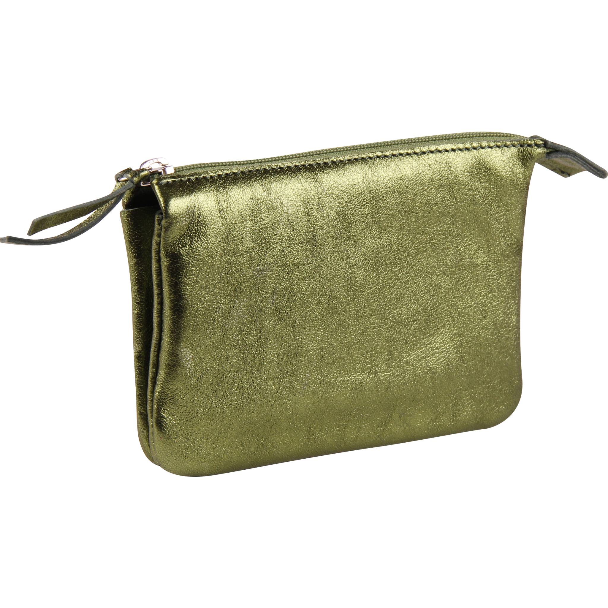 Clairefontaine 4x Kleine Tasche Leder Cuirisé TM 2 Fächern 13x9cm Grün 400016C