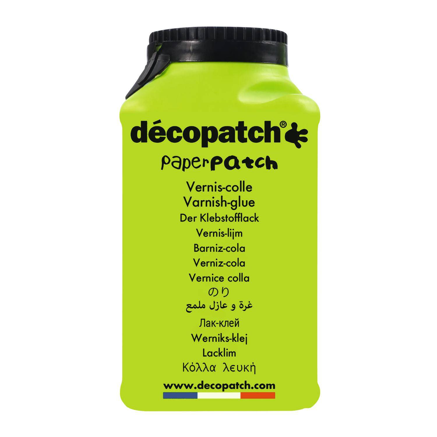 Décopatch 24x Klebstofflack PaperPatch 300ml mehrsprachig - Grün PP300AO