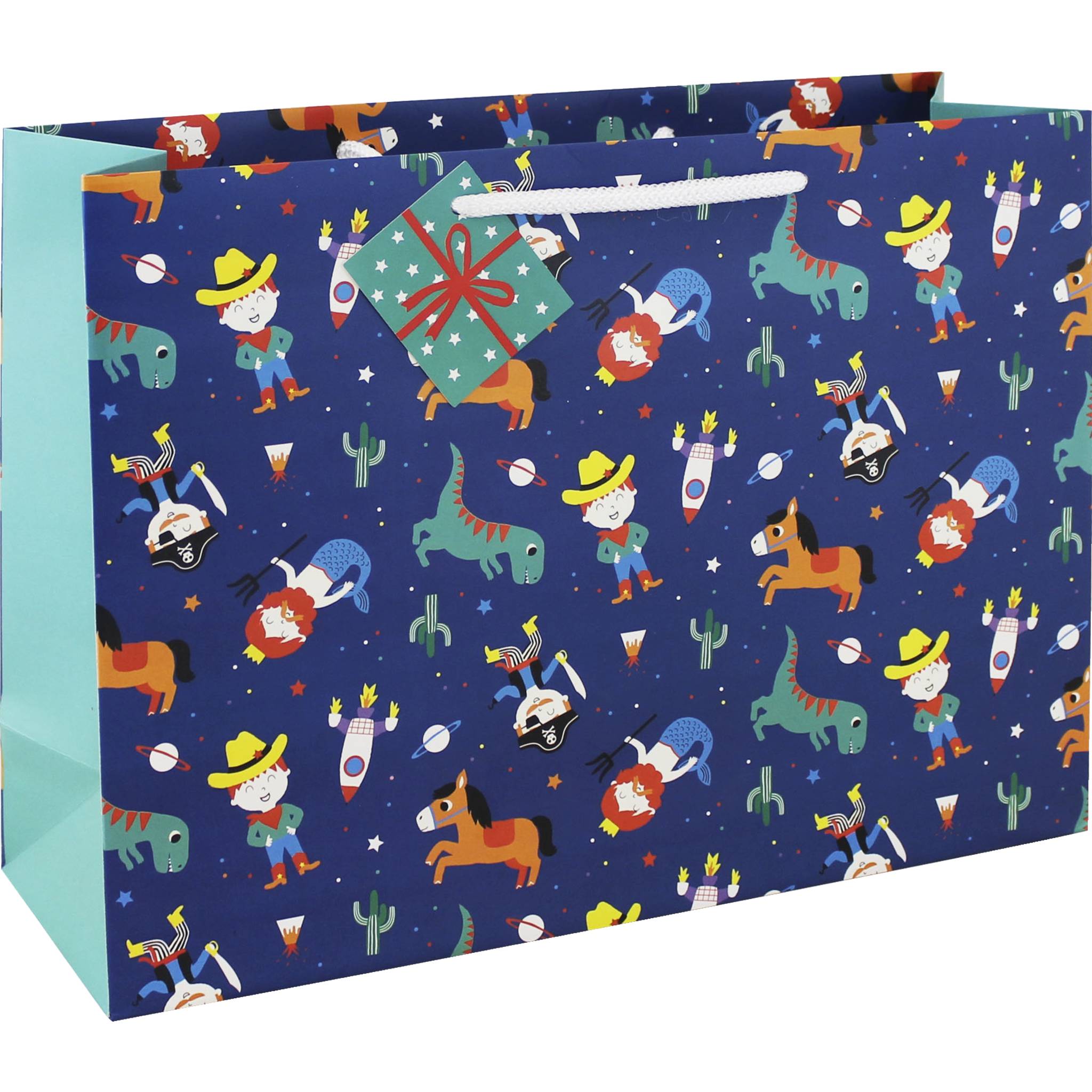 Clairefontaine 6x Geschenktasche 37,3x11,8x27,5 cm 210g blau Mehrfarbig 28782-6C