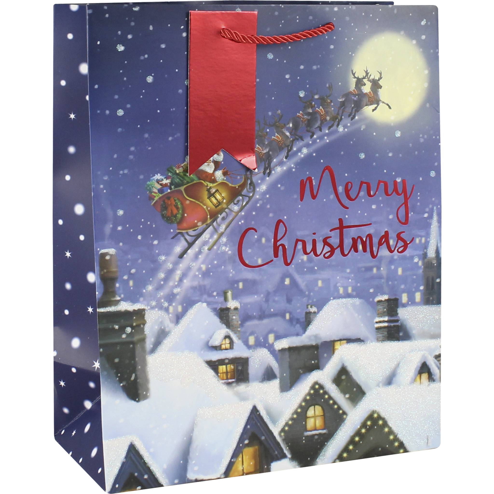 Clairefontaine 12x Geschenktasche 26,5x14x33cm, Weihnachten Nachtbl X-29160-2C