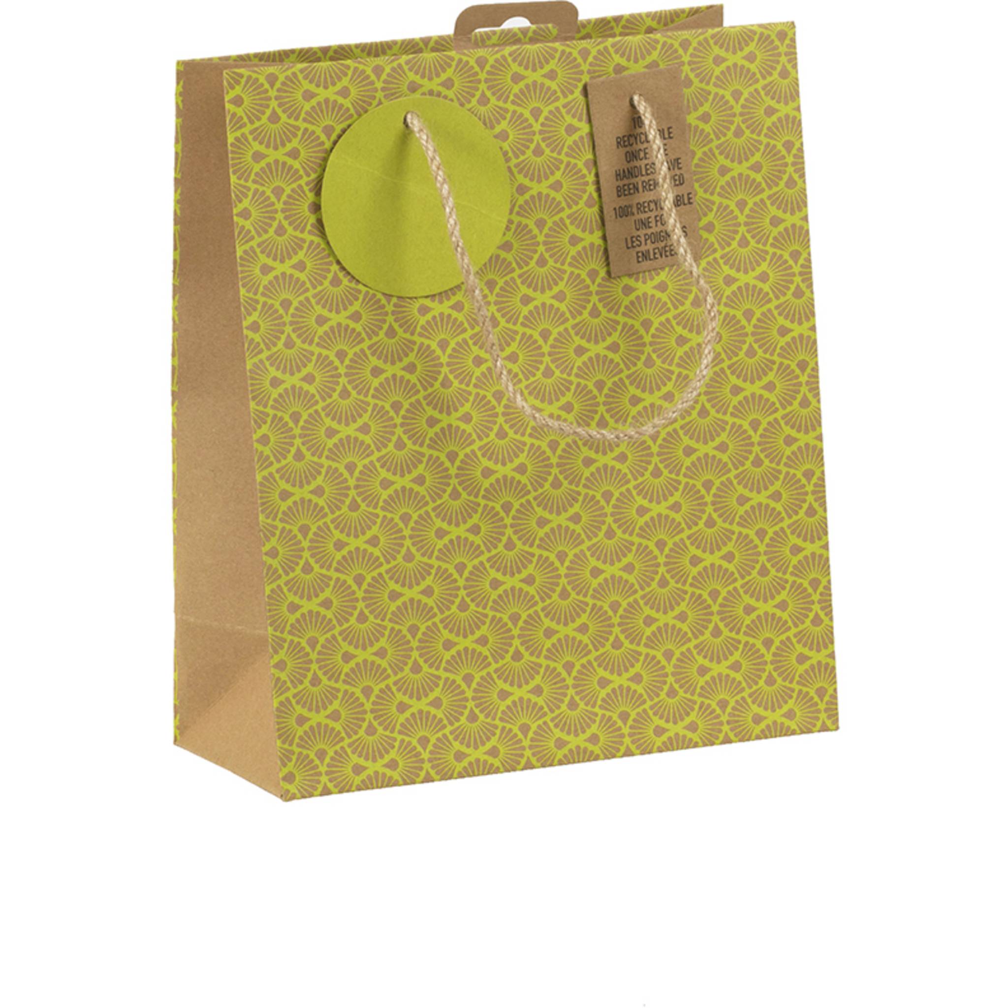 Clairefontaine 6x Geschenktasche Kraft M, Néon, 21,5x10,2x25,3cm - Gelb 30675-3C