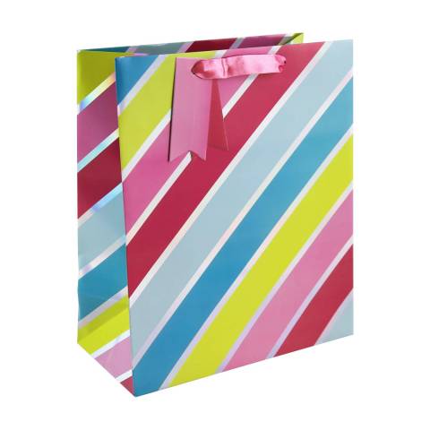 Clairefontaine 6x Geschenktasche, Streifen, 26,5x33 cm Mehrfarbig 35489-2C