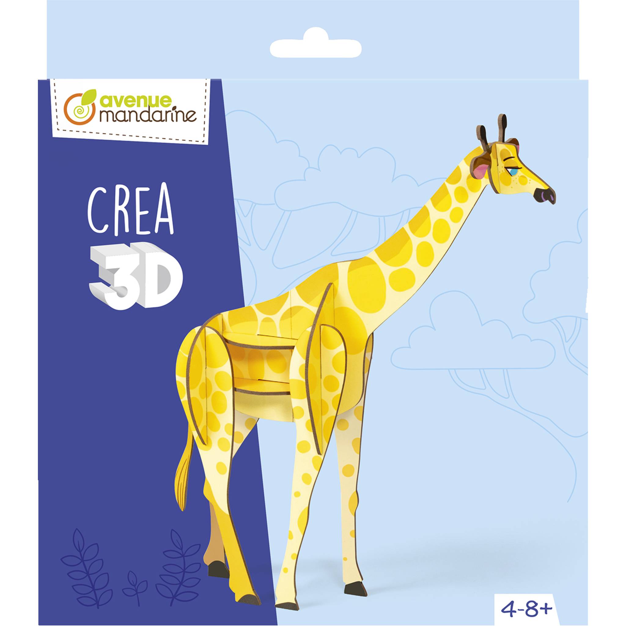 Avenue Mandarine 3x Crea 3D, Giraffe - Blau PU036C