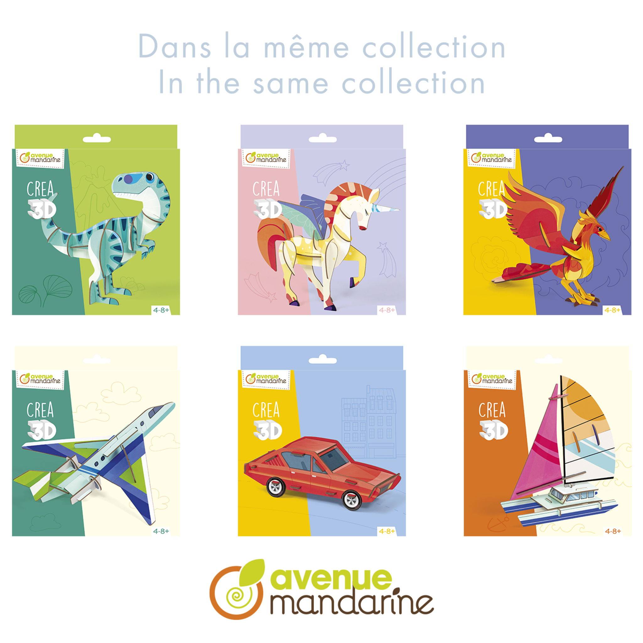 Avenue Mandarine 3x Crea 3D, Giraffe - Blau PU036C