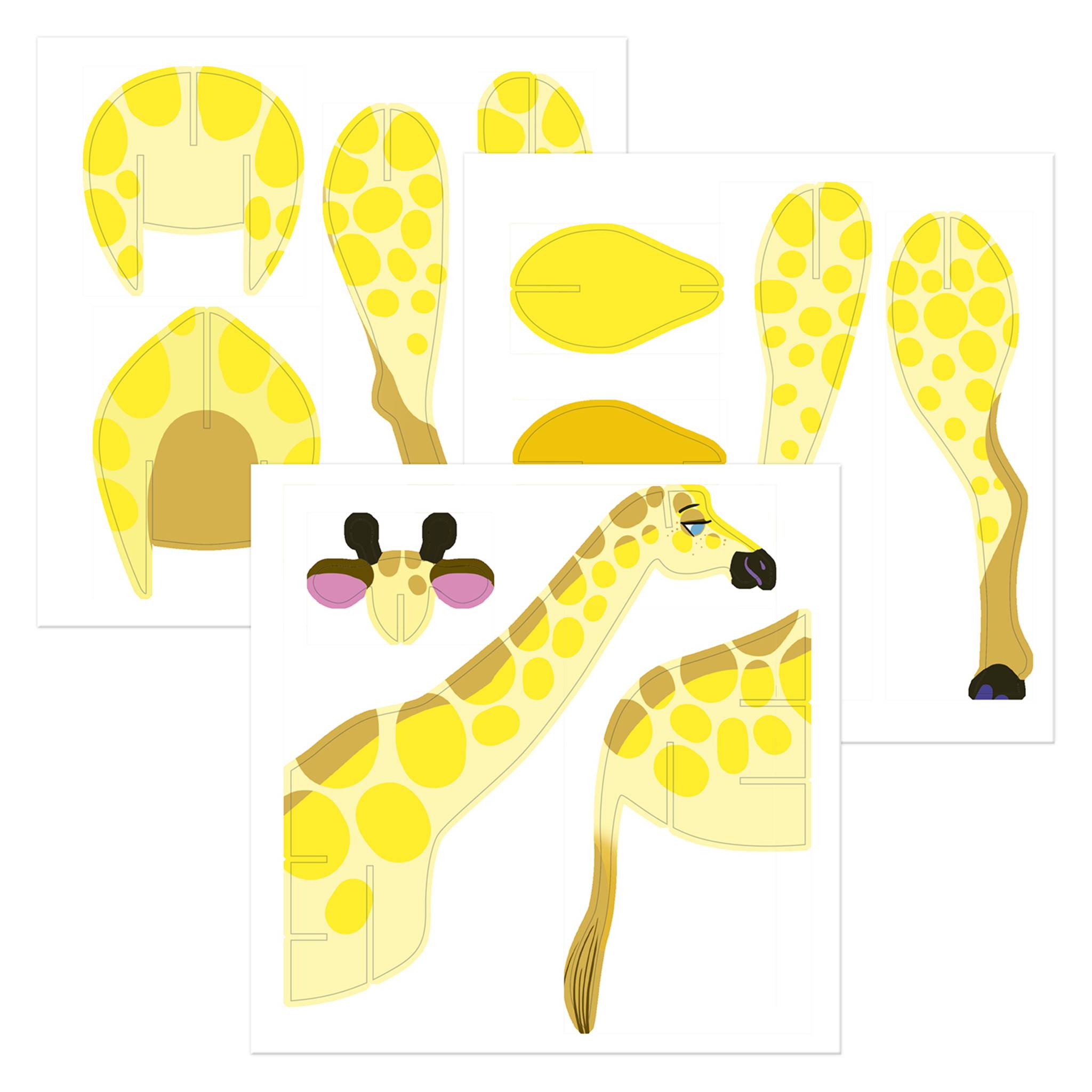 Avenue Mandarine 3x Crea 3D, Giraffe - Blau PU036C