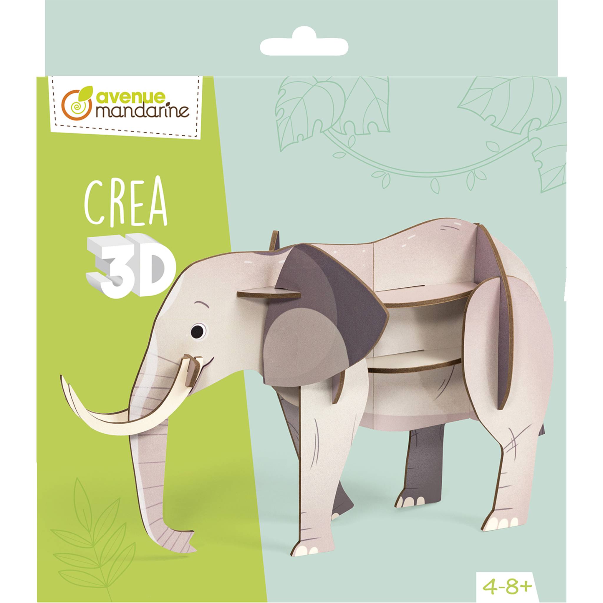 Avenue Mandarine 3x Crea 3D, Elefant - Grün PU037C