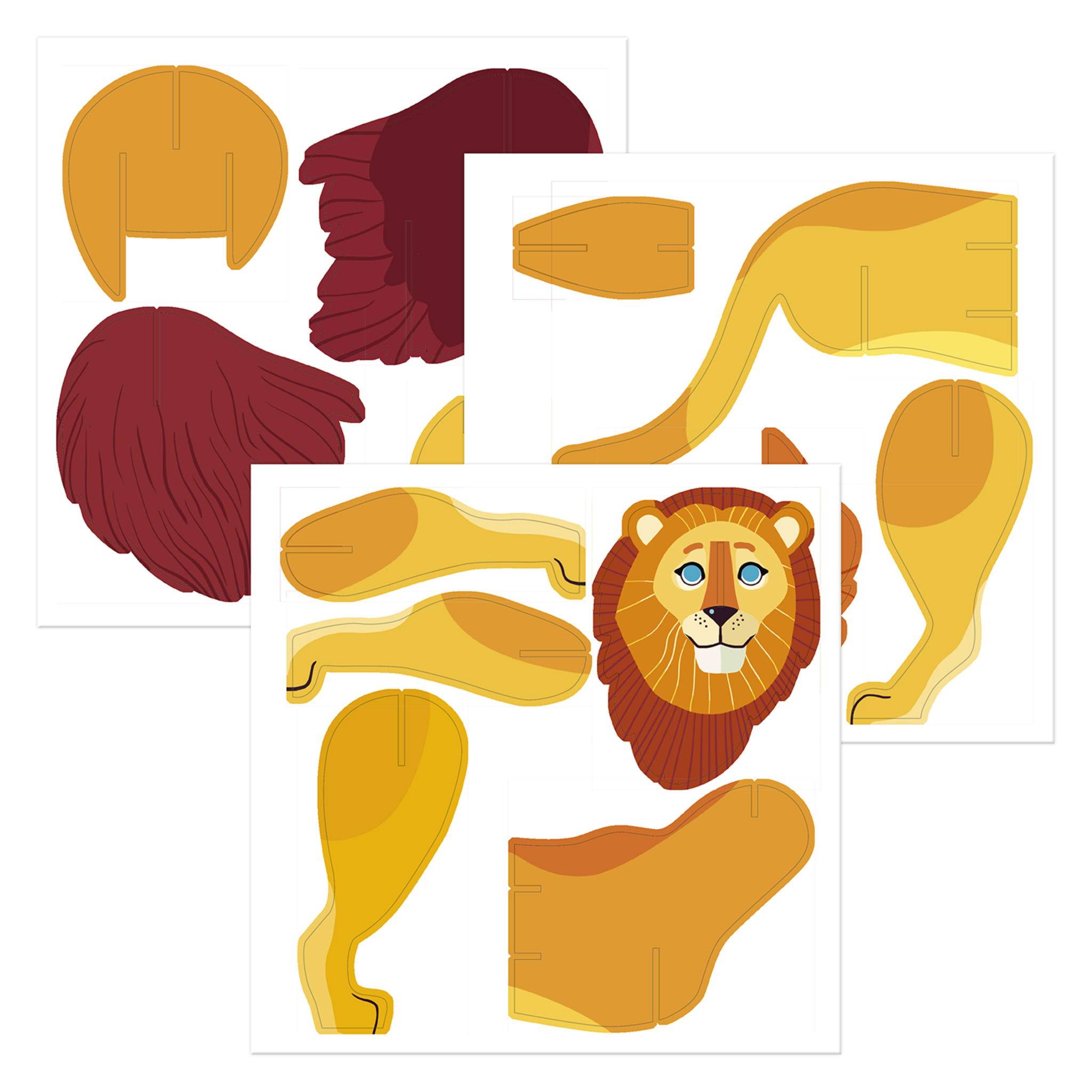 Avenue Mandarine 3x Crea 3D, Lion - Orange PU035C