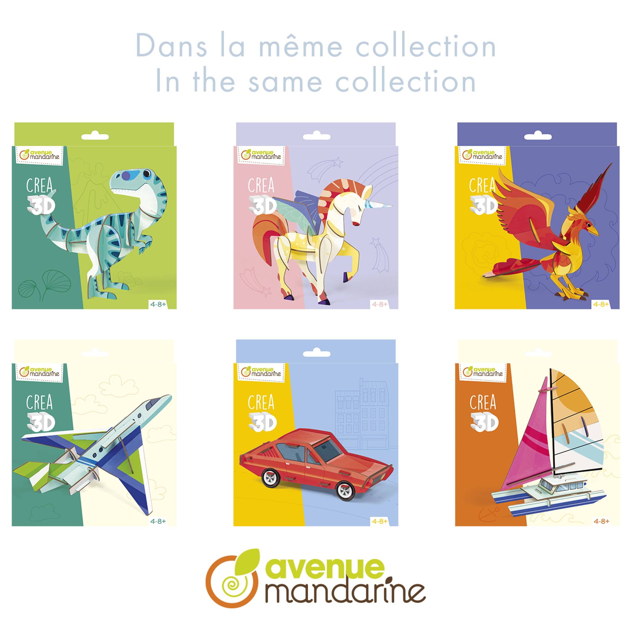 Avenue Mandarine 3x Crea 3D, Giraffe - Blau PU036C