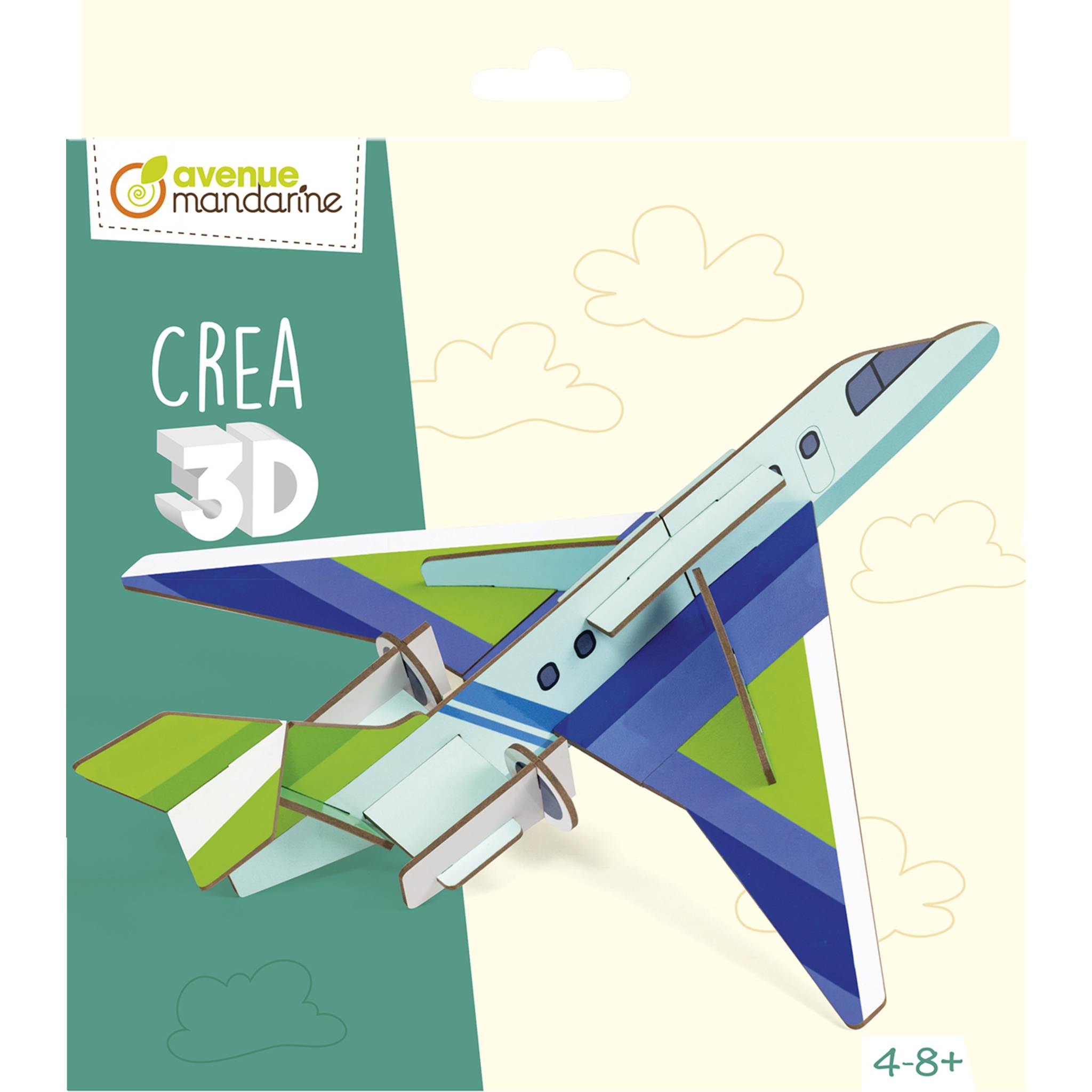 Avenue Mandarine 3x Crea 3D, Flugzeug - Grün PU033C