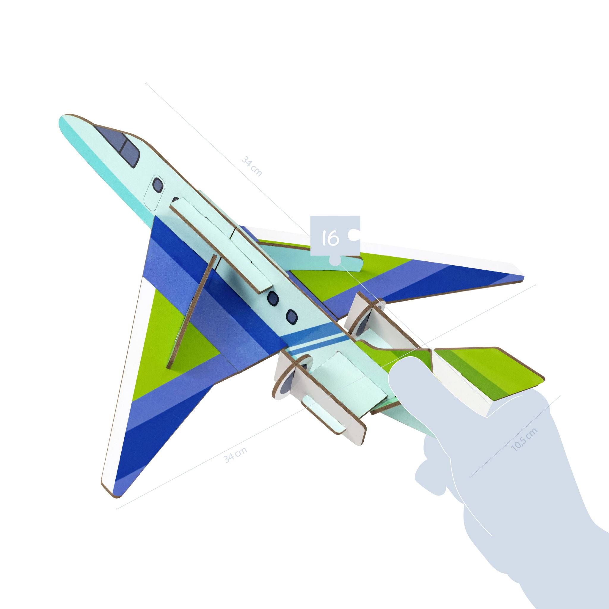 Avenue Mandarine 3x Crea 3D, Flugzeug - Grün PU033C