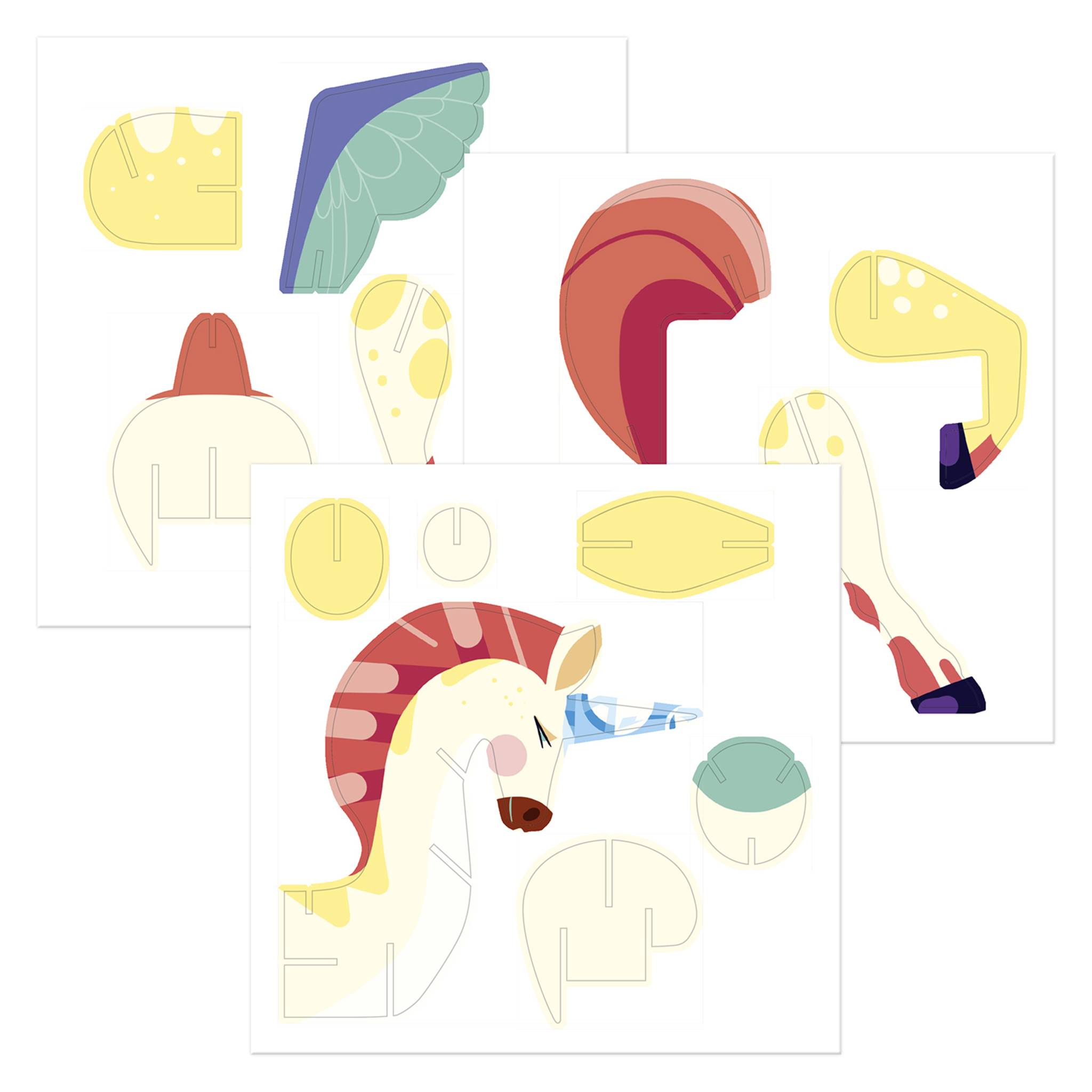 Avenue Mandarine 3x Crea 3D, Einhorn - Violett PU030C