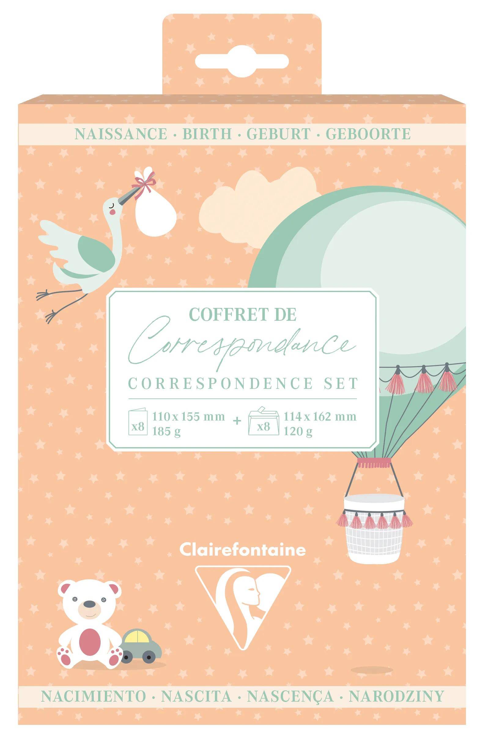 Clairefontaine5x Korrespondenzset Geburt - 81005C