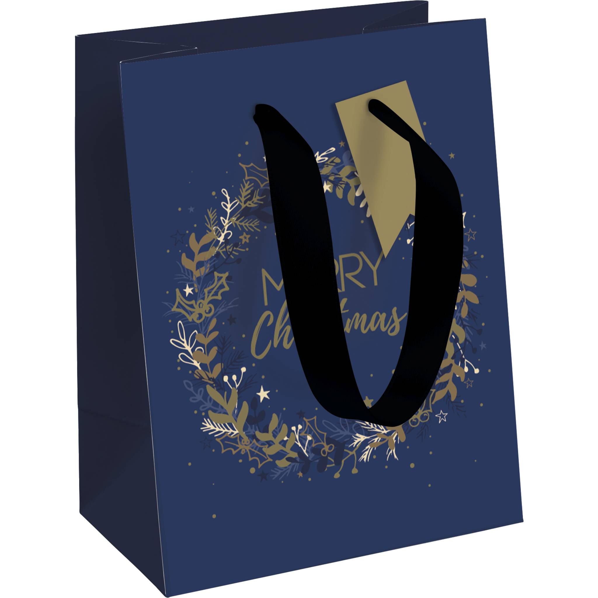 Clairefontaine 12x Geschenktasche M 21,5x10,2x25,3cm Weihnachten Blau X-29133-3C