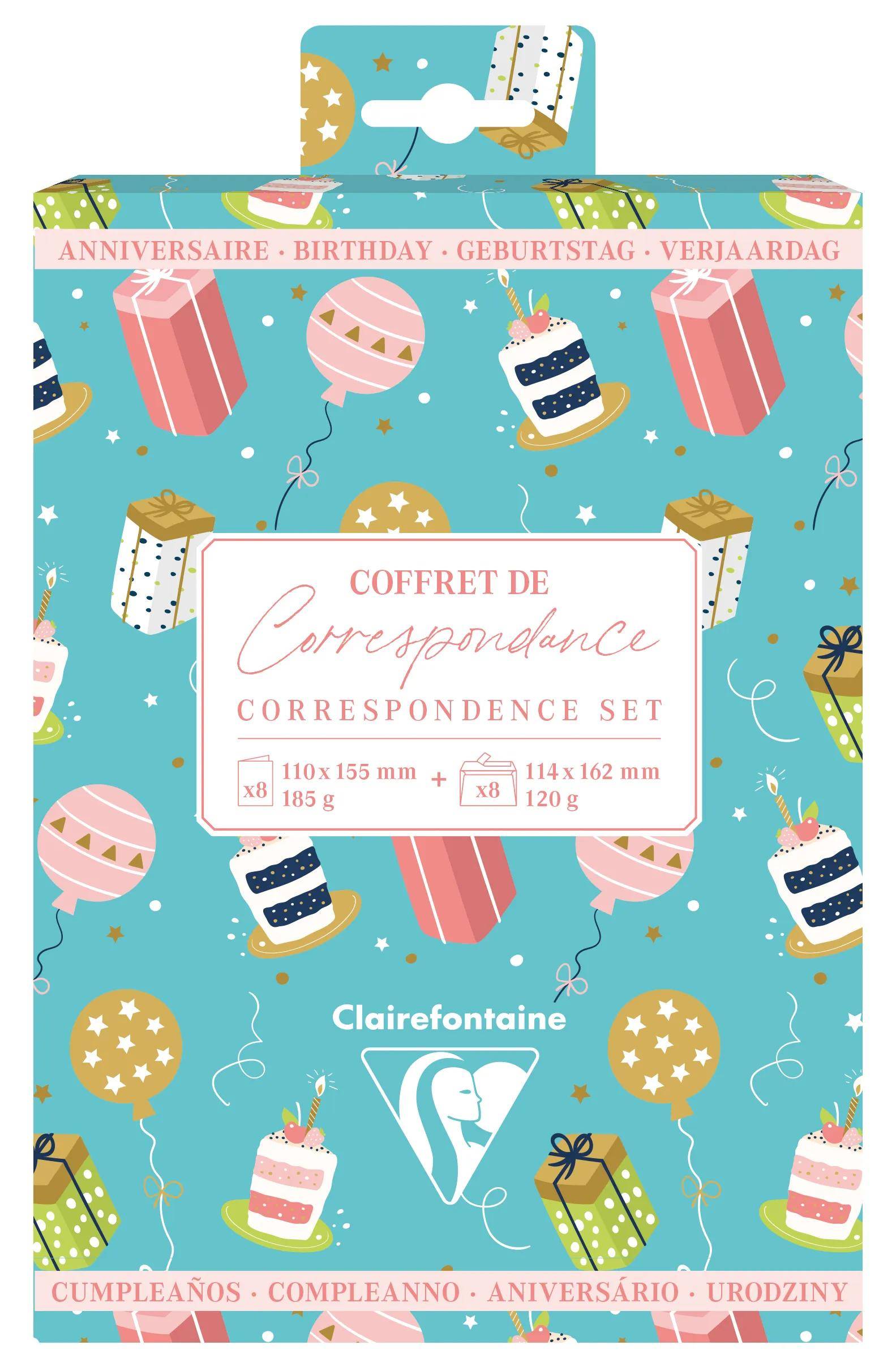 Clairefontaine 5x Korrespondenzset Geburtstag - 81002C