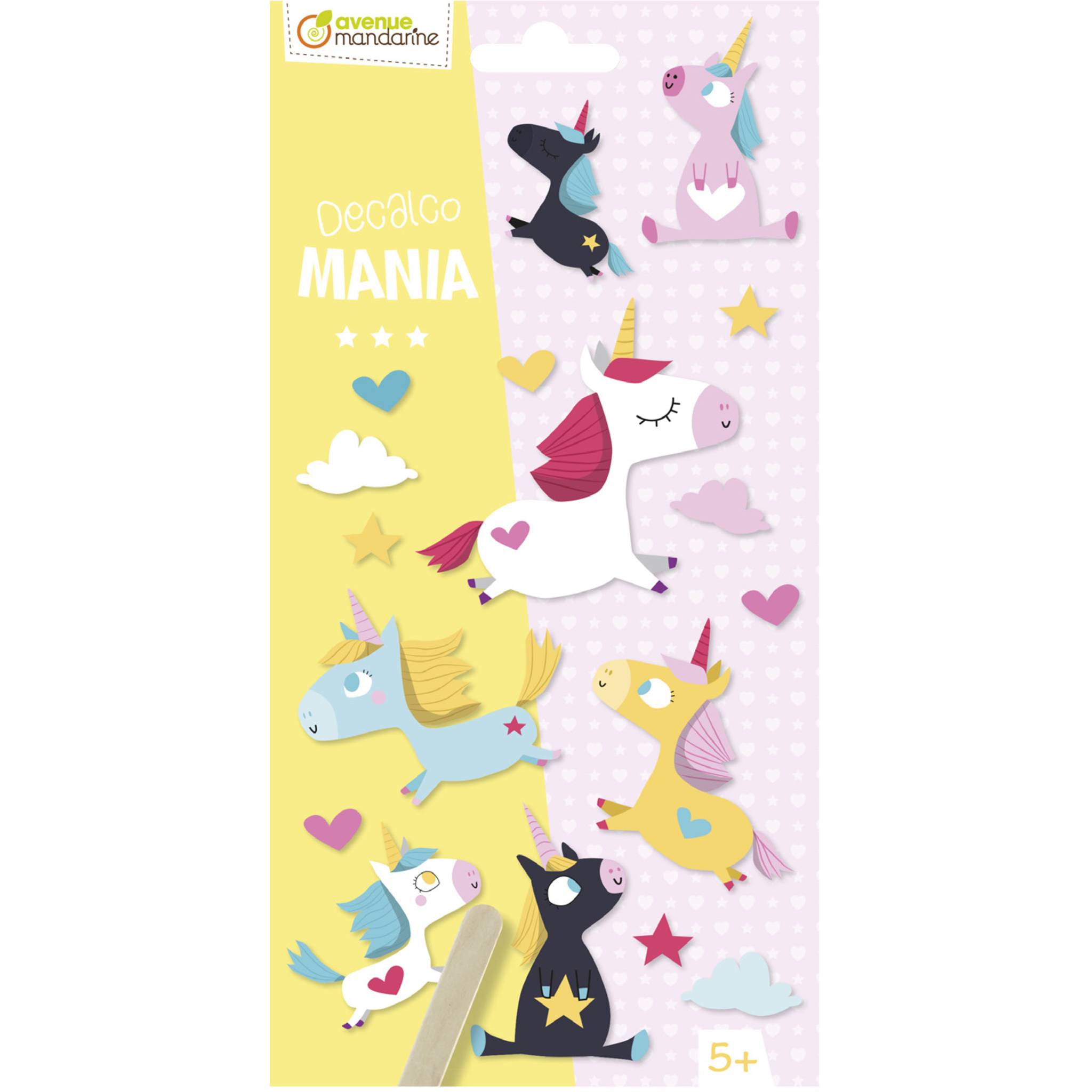 Avenue Mandarine 6x Decalco' Mania, Einhörner - Mehrfarbig CC061C