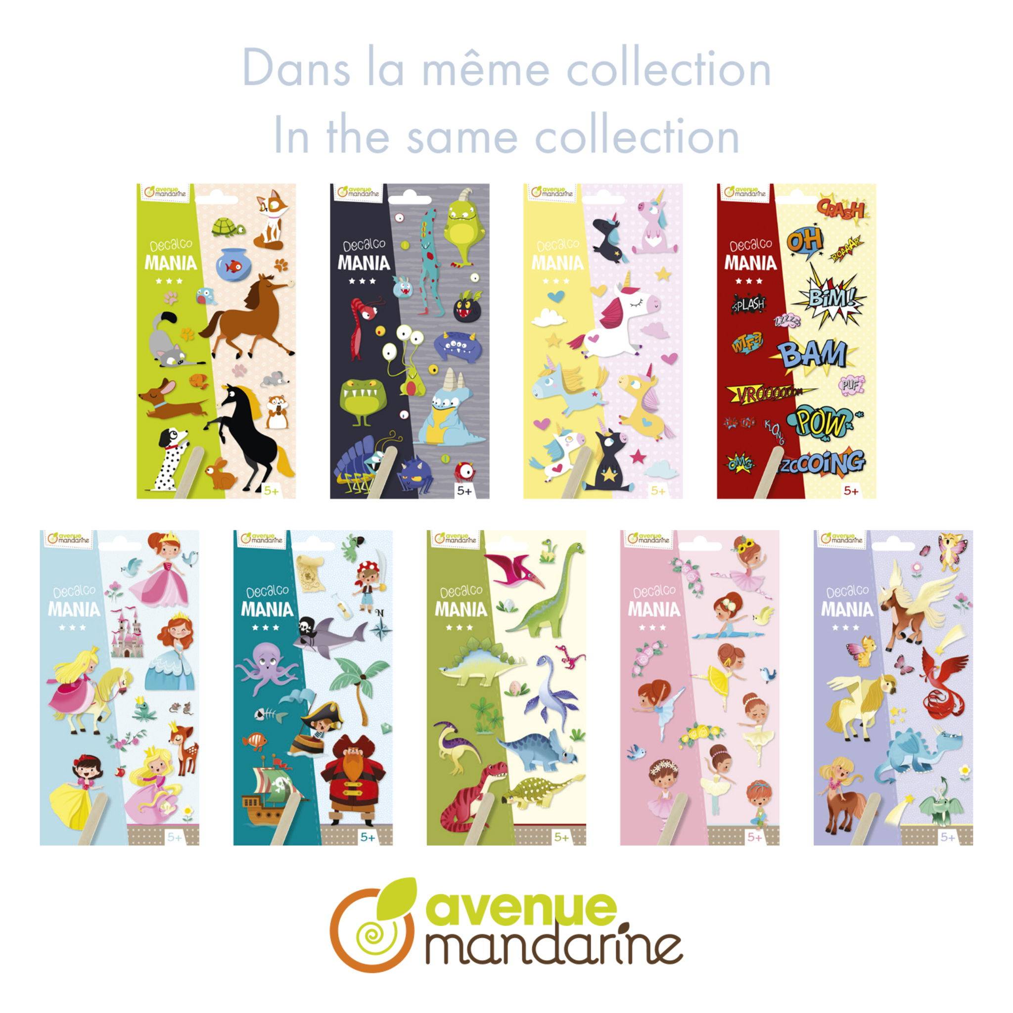Avenue Mandarine 6x Decalco' Mania, Einhörner - Mehrfarbig CC061C