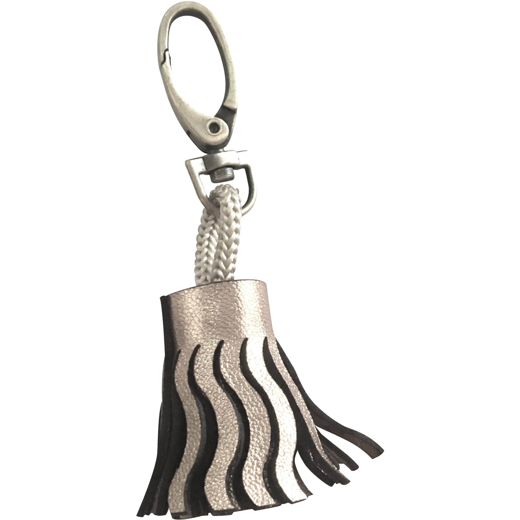 Clairefontaine 2x Schlüsselanhänger aus Leder Cuirisé TM 4x2,5cm - Grau 400074C