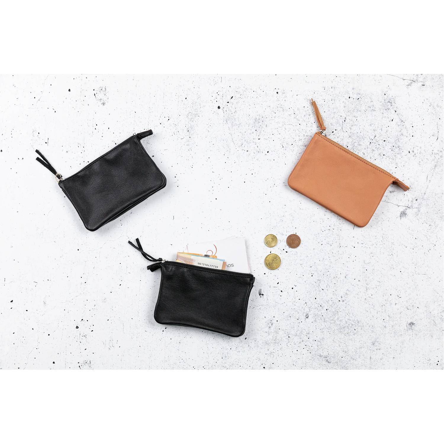 Clairefontaine 4x Kleine, flache Tasche 13x9cm Schwarz 410003C