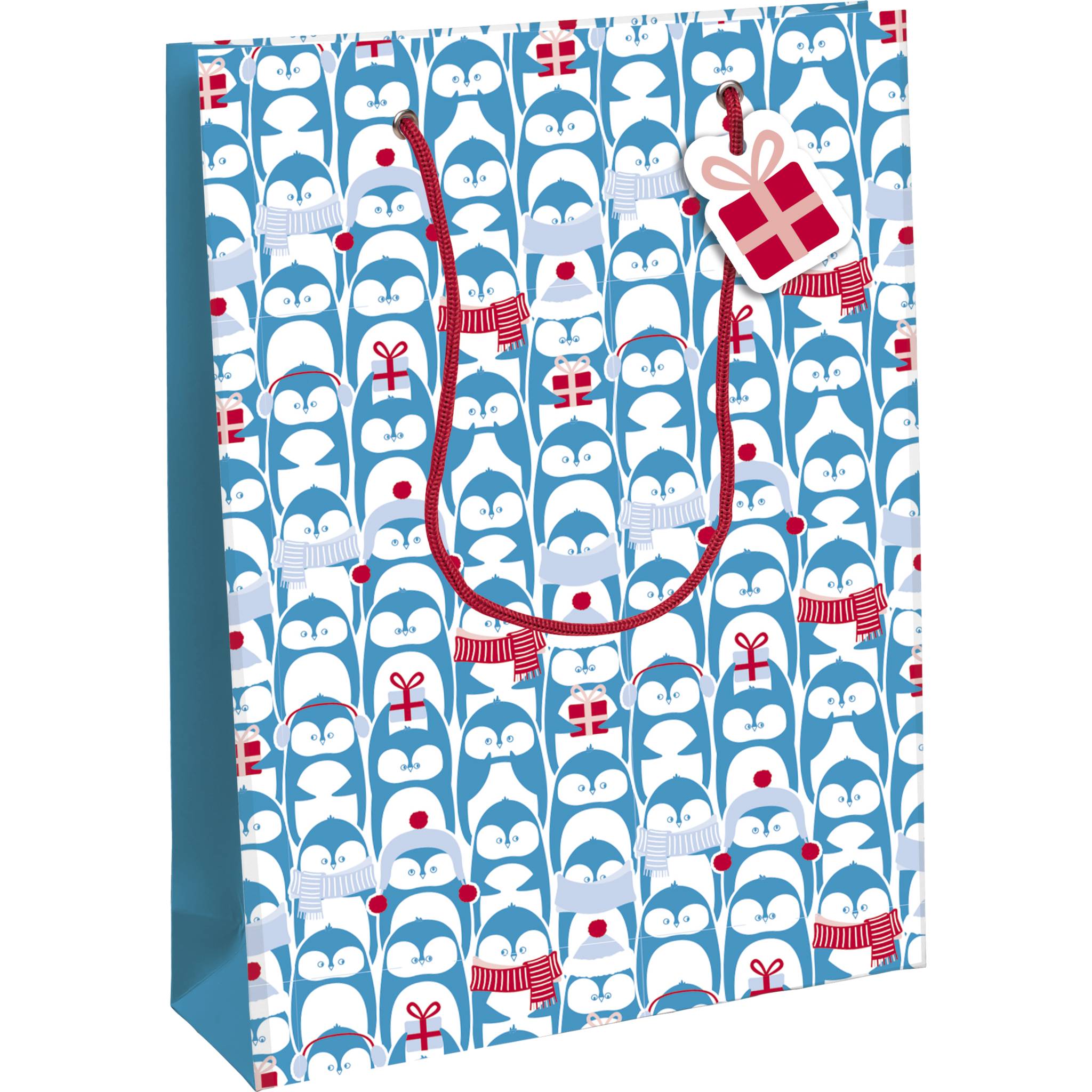 Clairefontaine 6x Geschenktasche L, Pinguine, 26,5x14x33 cm - Blau X-30915-2C