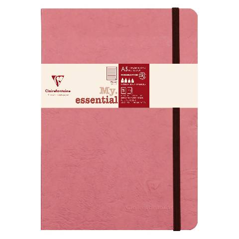 Clairefontaine 5x Notizbuch My.essential, A5 96 Bl liniert Antikrosa 793466C