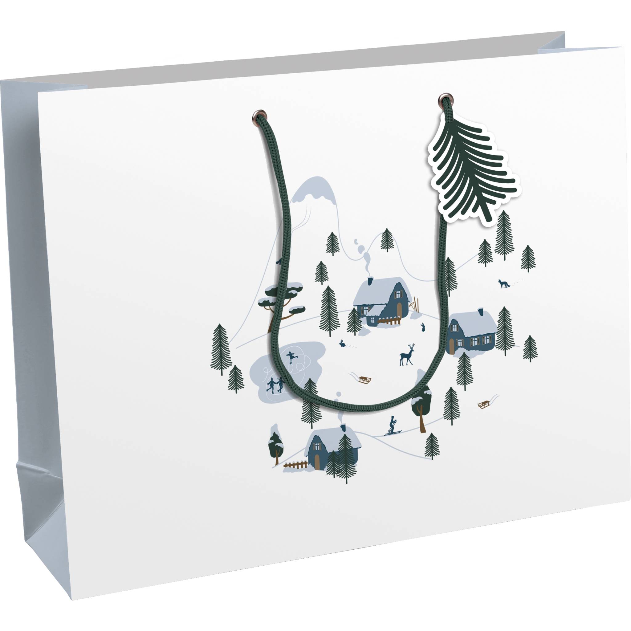 Clairefontaine 6x Geschenktasche, Winter, 37,3x11,8x27,5cm Weiß X-30921-6C