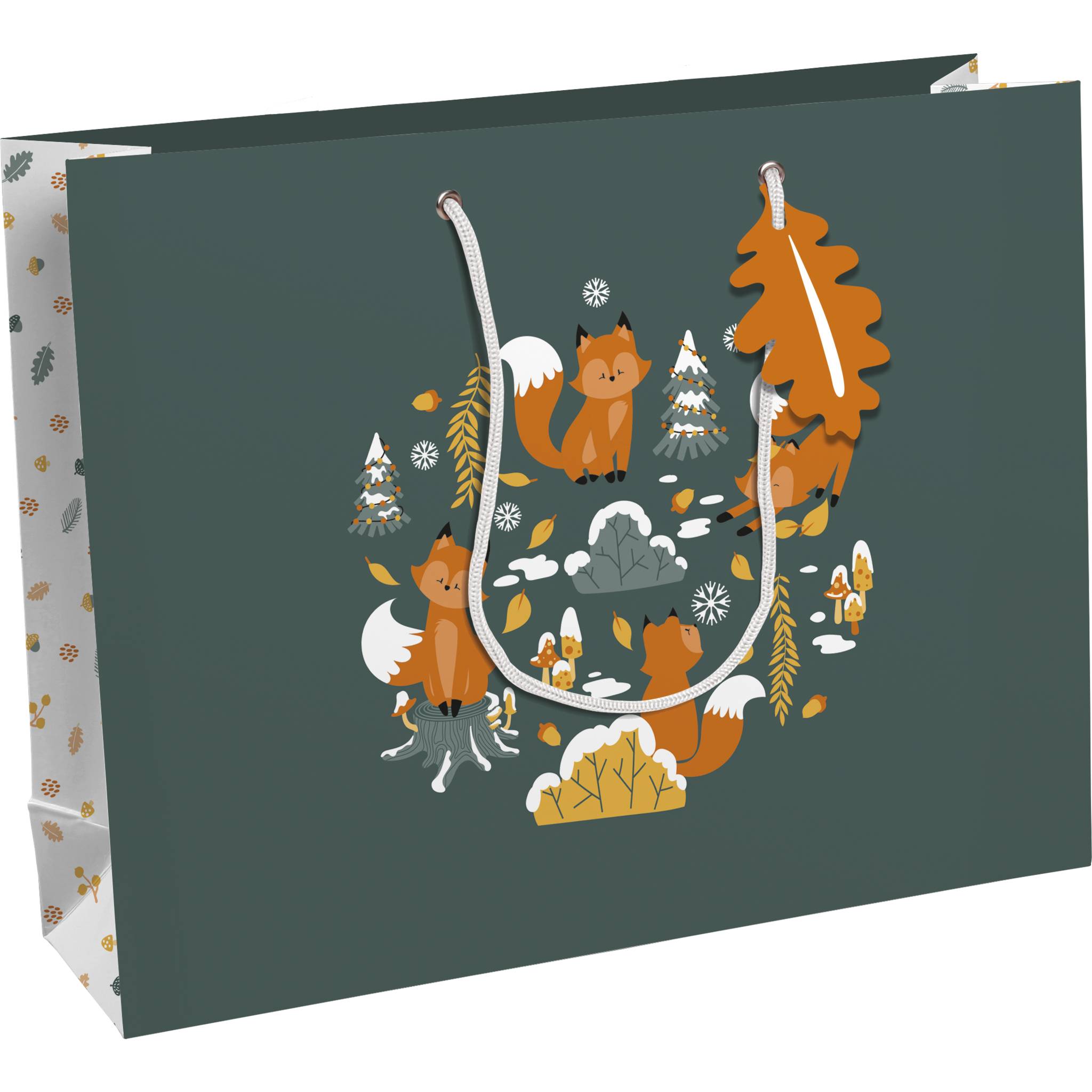 Clairefontaine 6x Geschenktasche, Fuchs, 37,3x11,8x27,5cm Grün X-30867-6C