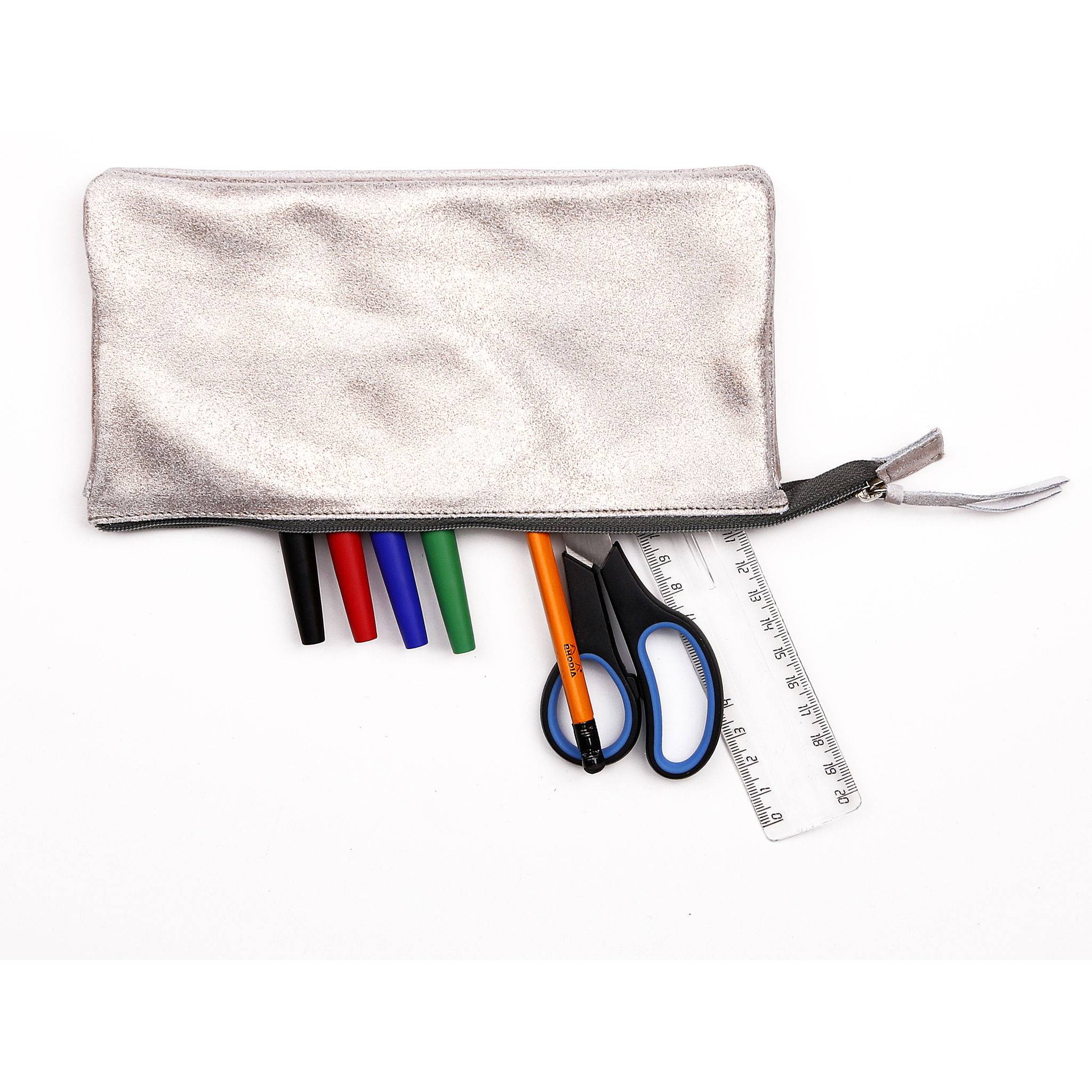 Clairefontaine 4x Große Tasche aus Leder 22x11cm Kupfer 400045C