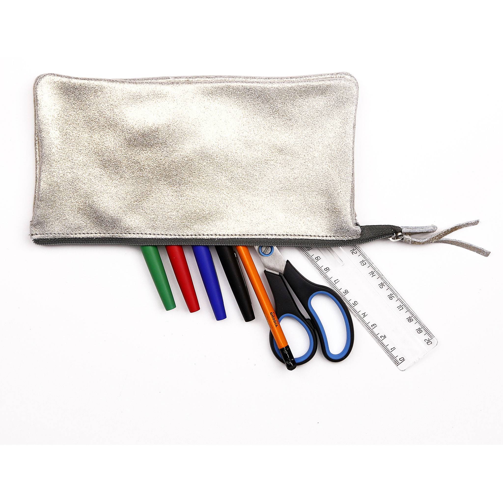 Clairefontaine 4x Große Tasche aus Leder 22x11cm Gold 400044C